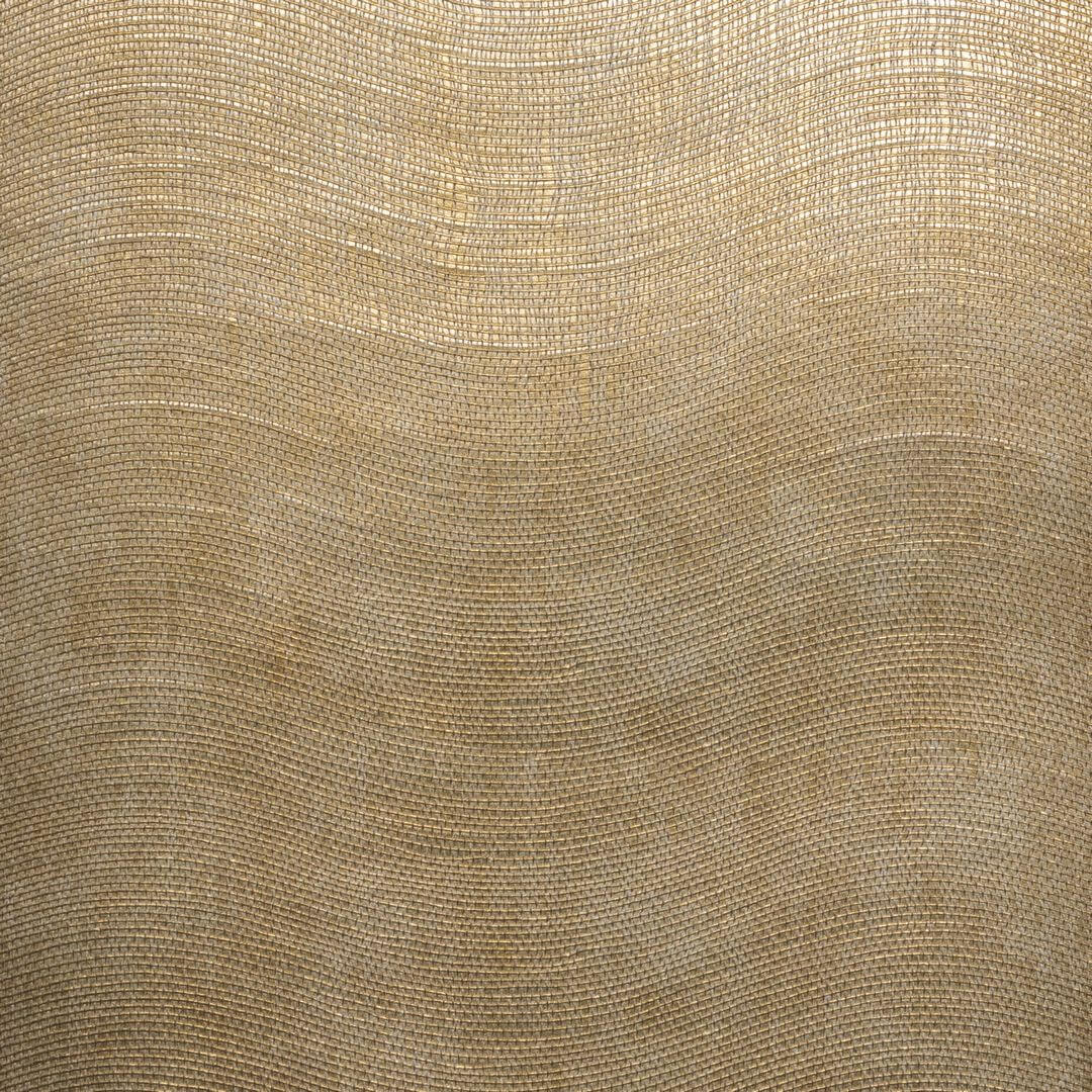 Strukturierte metallische Tapete in Wellen KOTA - MORDORÉ braun mit Gold