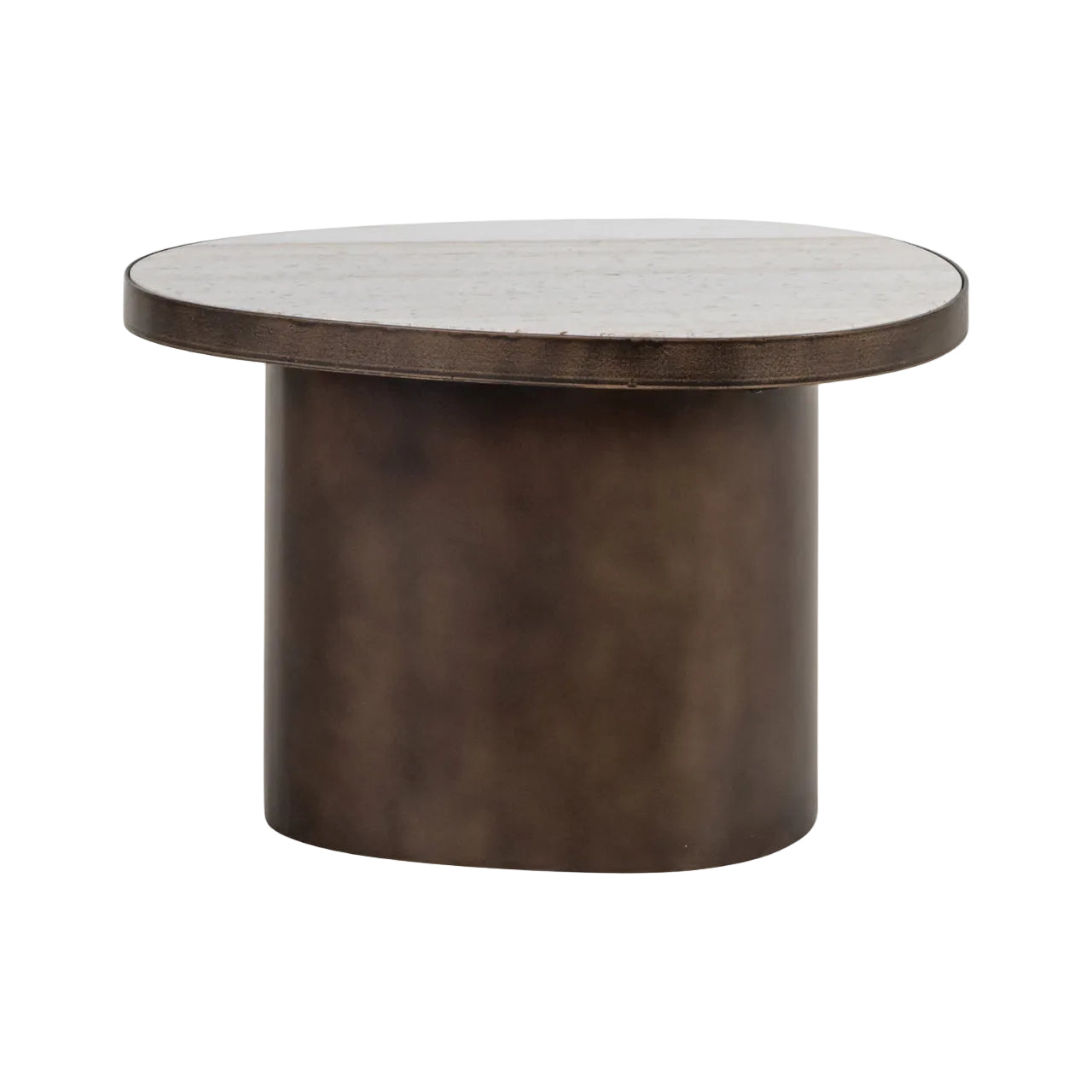 Beistelltisch BILOXI braun mit Marmorplatte