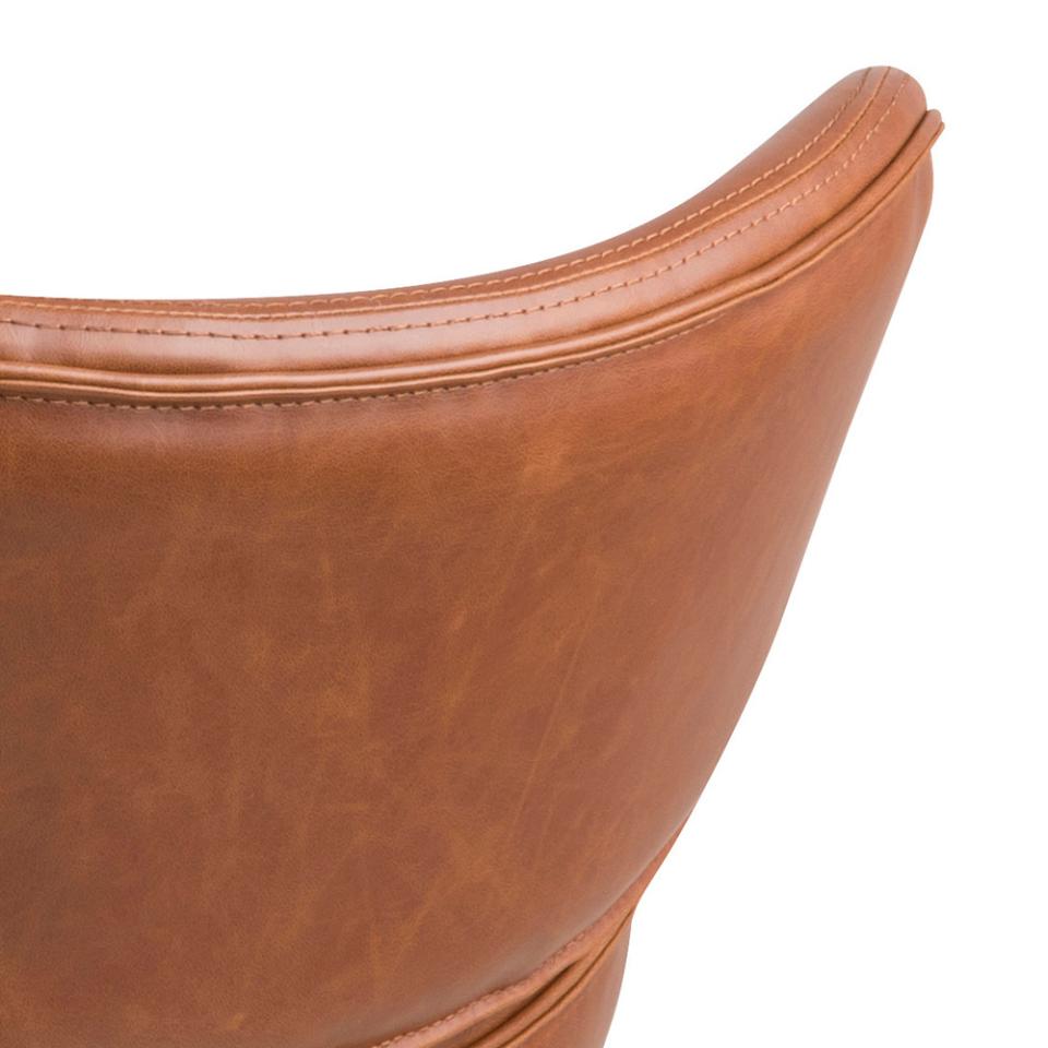 Cazar -Sessel Ecoskóra Brandy mit einer schwarzen Basis