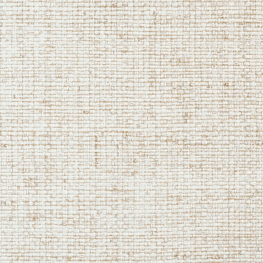 Natural structural wallpaper in woven design KAMORO - WHITE with beige