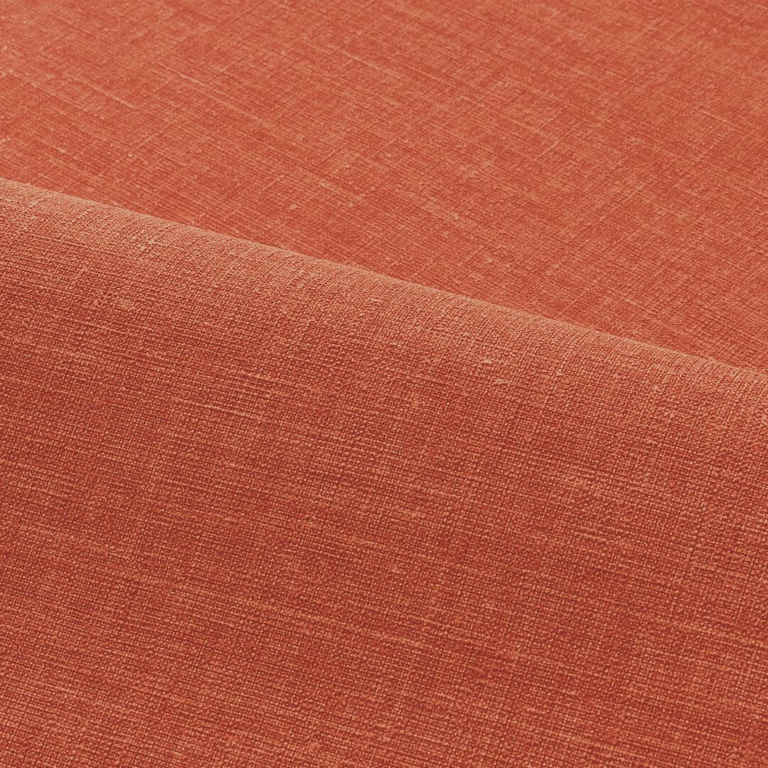 Structural wallpaper resembling linen canvas SHINOK - ORANGE FLAMBOYANT dark orange