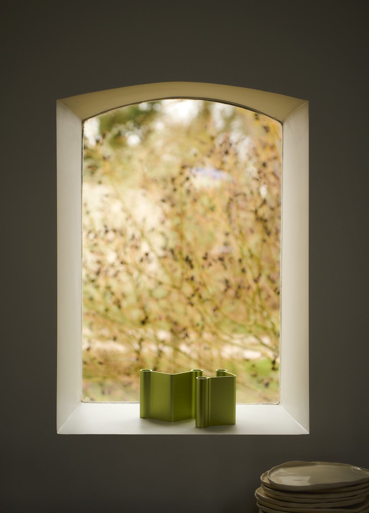 PAIR Green Candle Holder