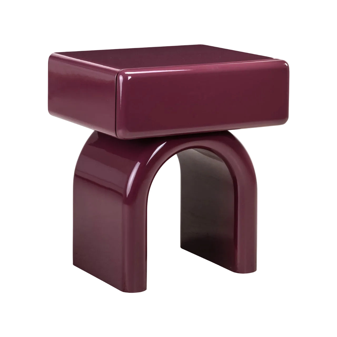 BENNET Nightstand in Burgundy