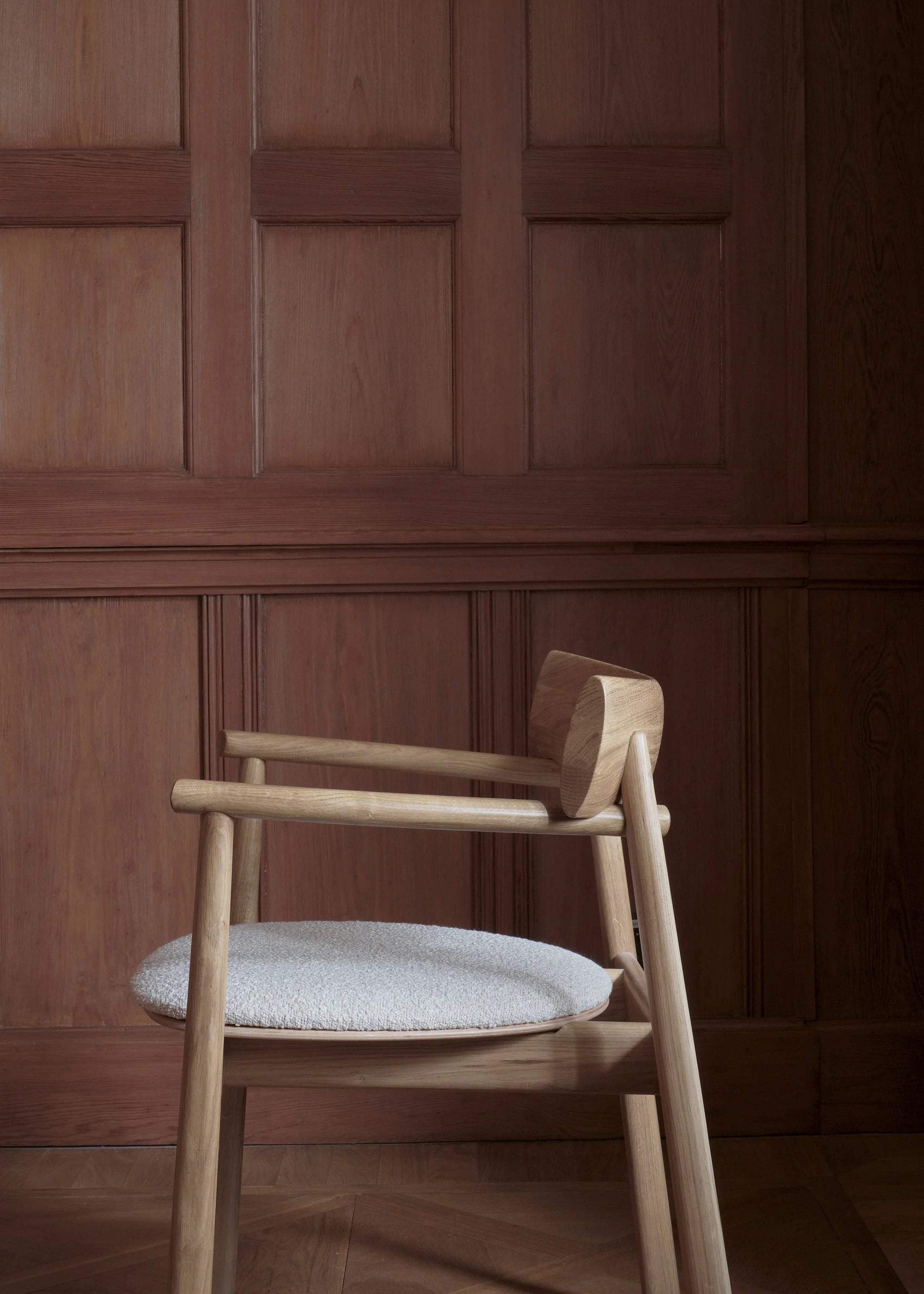 ELIPSA SOFT Chair in Oak Wood and Black Boucle