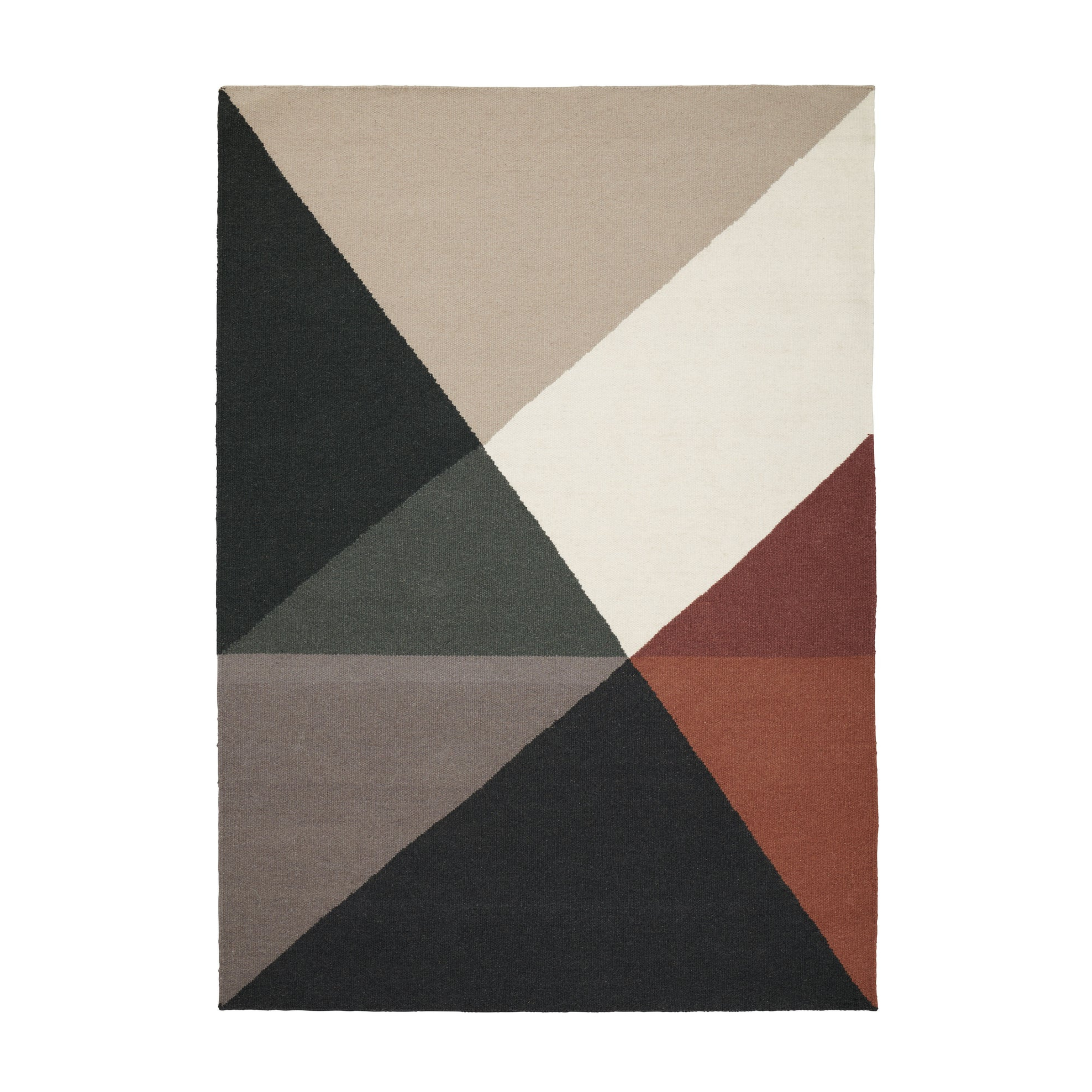 METRI Rug - RUST beige with burgundy