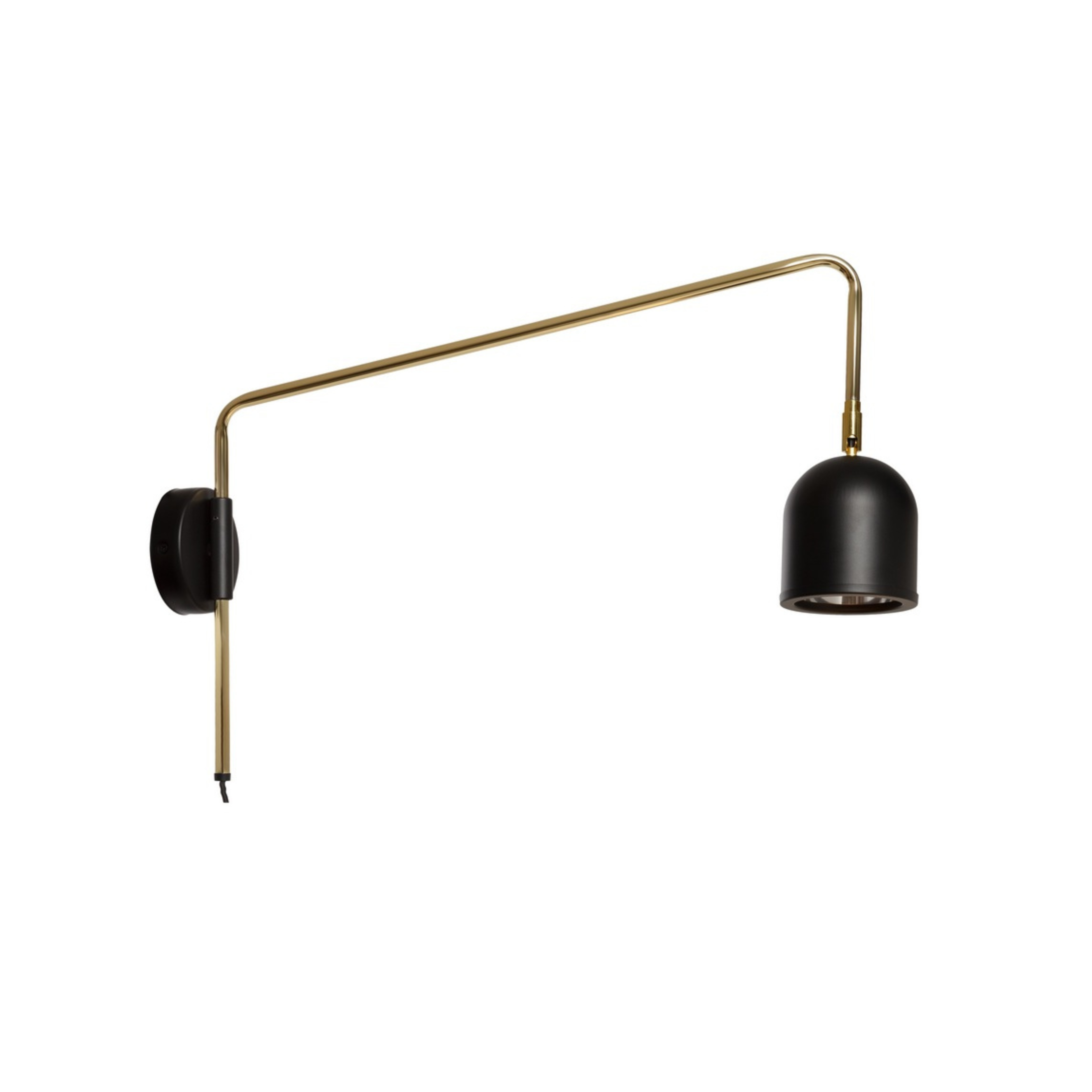 Wall lamp with arm GASPAR black with gold
