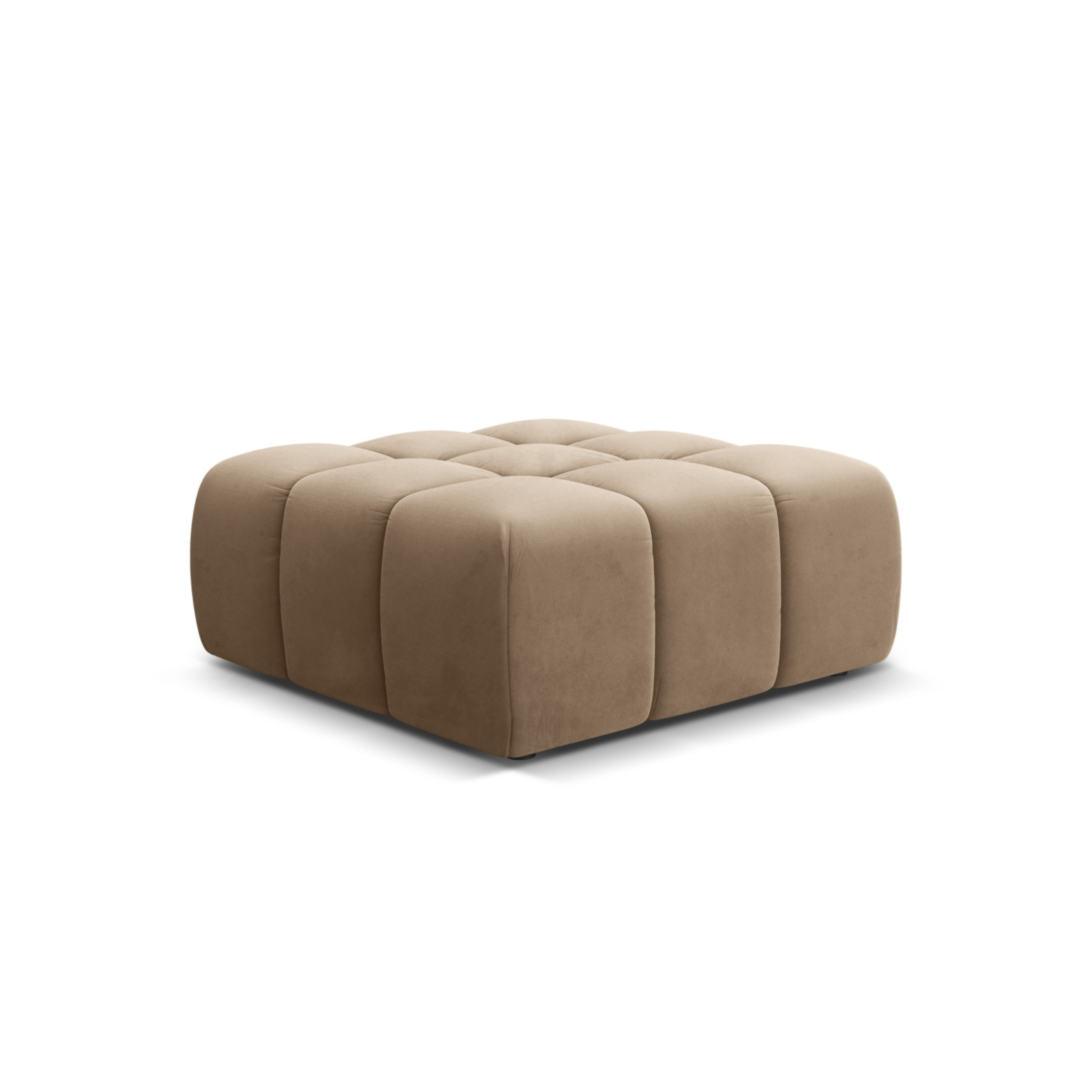 Beige velvet pouf AGAVE