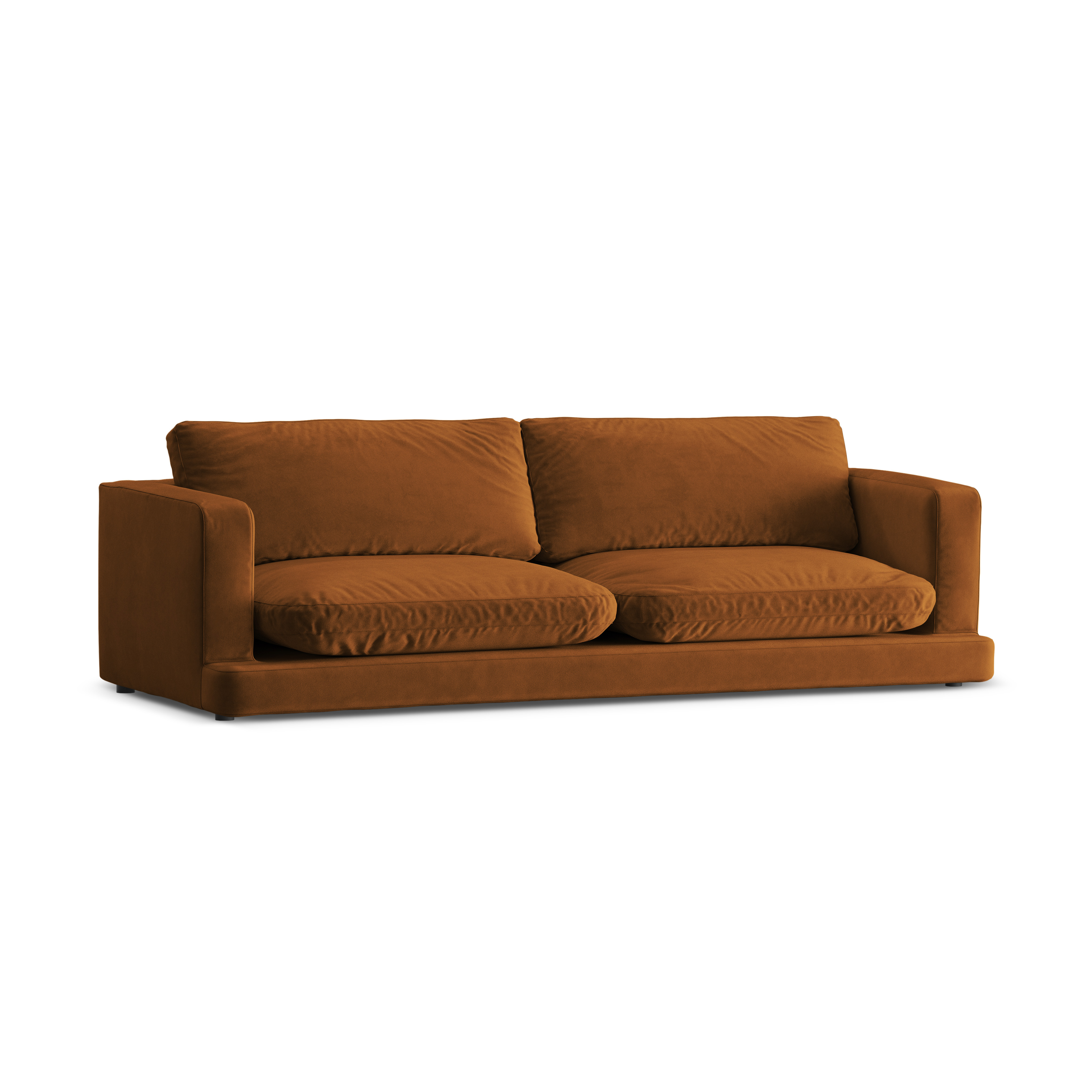 Velvet sofa for 4 people DAPHNE copper
