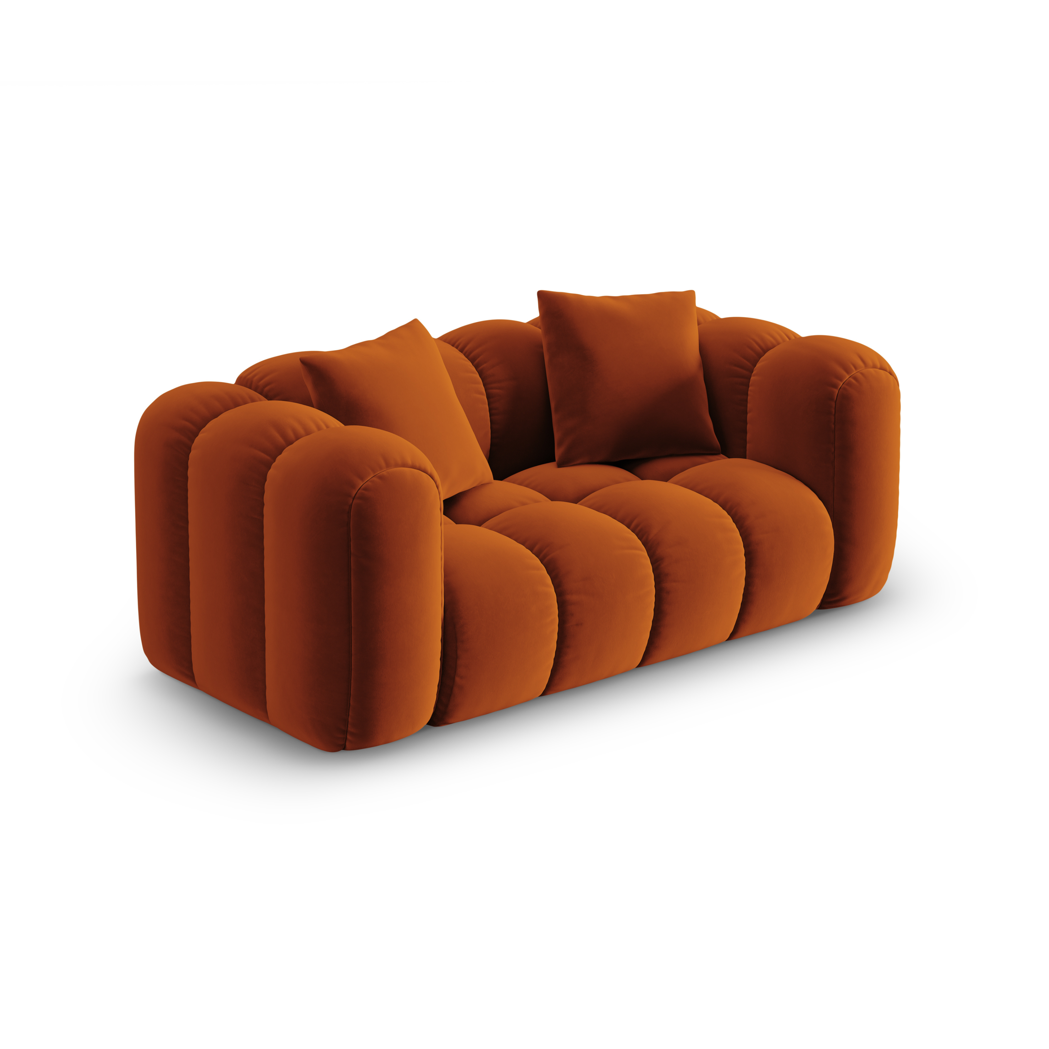 ASTRO Rust Velvet 2-Seater Sofa