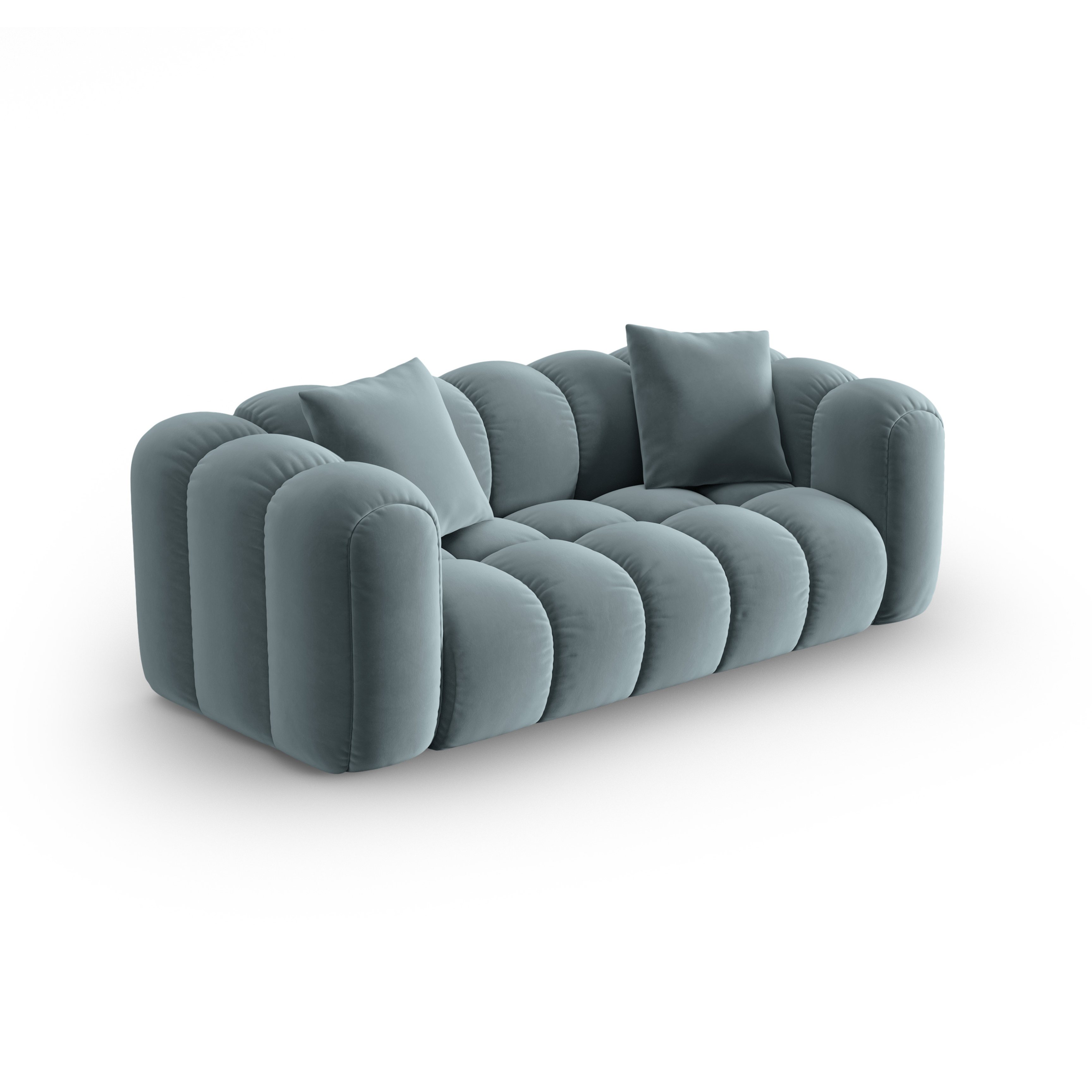 Sofa aksamitna 3-osobowa ASTRO jasnoniebieski