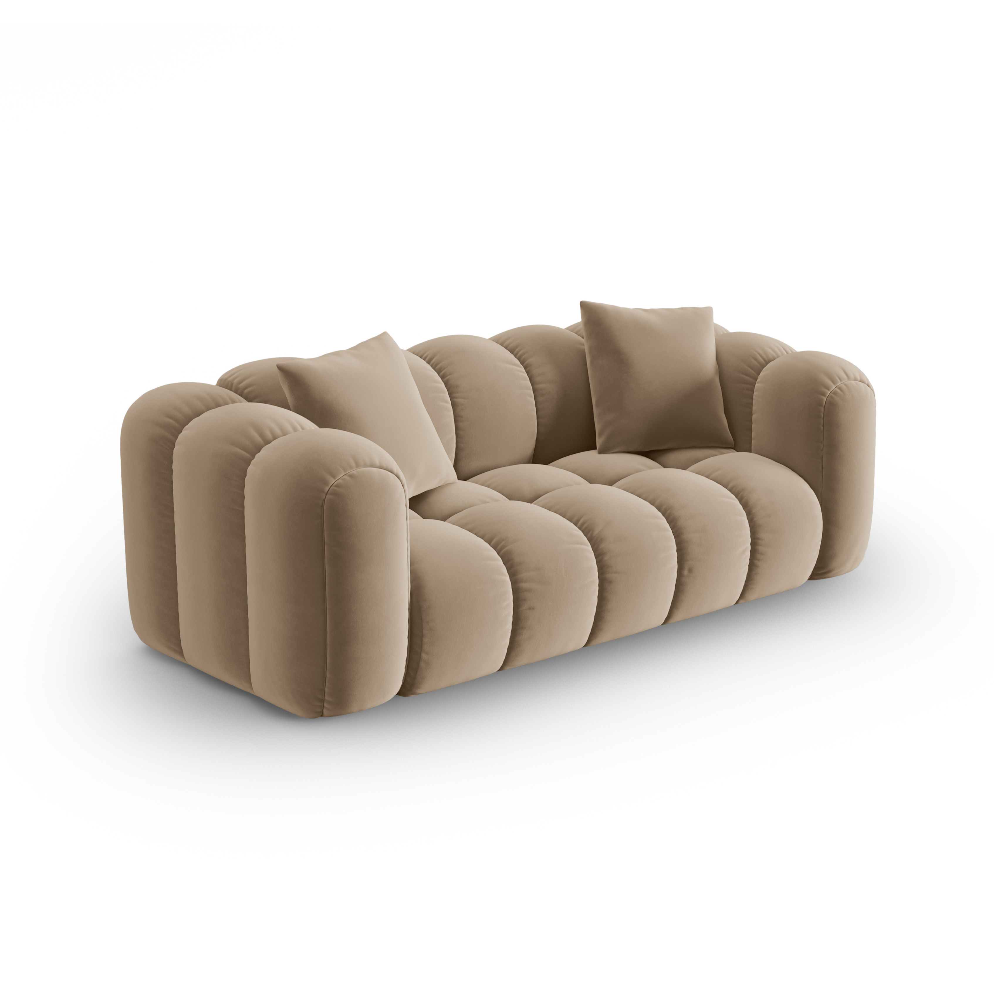 Sofa aus Samt 3-sitzig ASTRO sandfarben