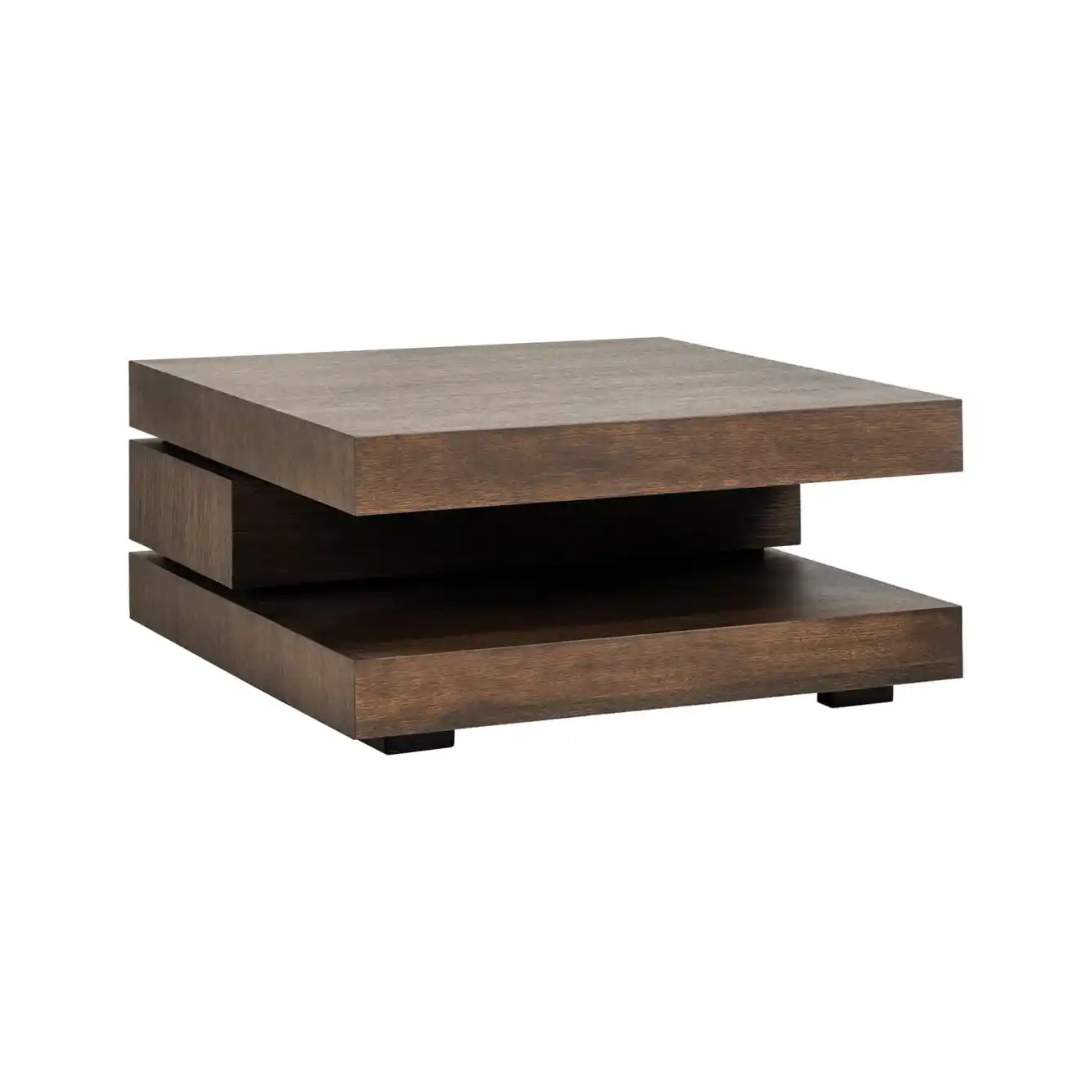 OAKURA Brown Side Table Oak Veneer