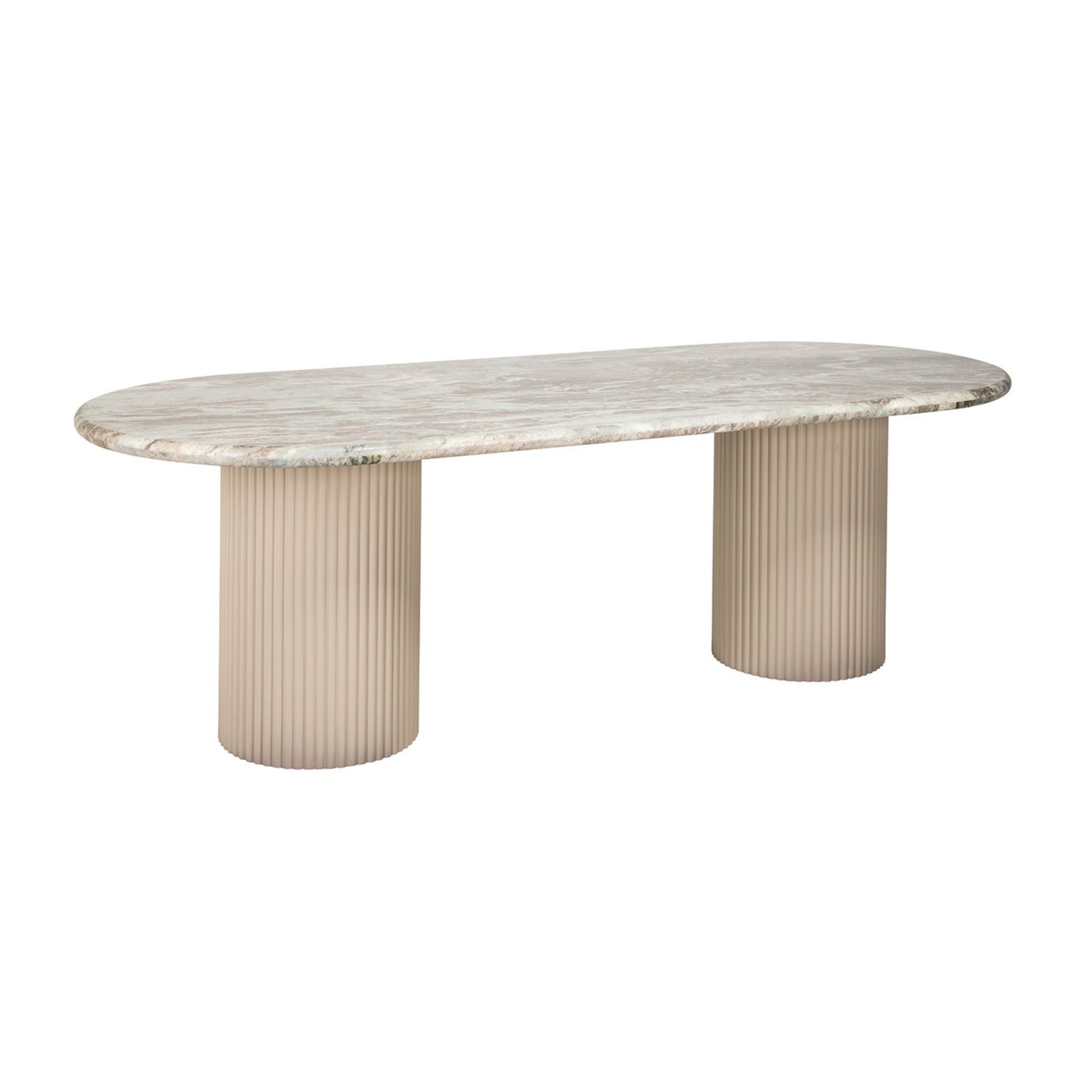 Beiger CORONEL Tisch mit Marmorplatte