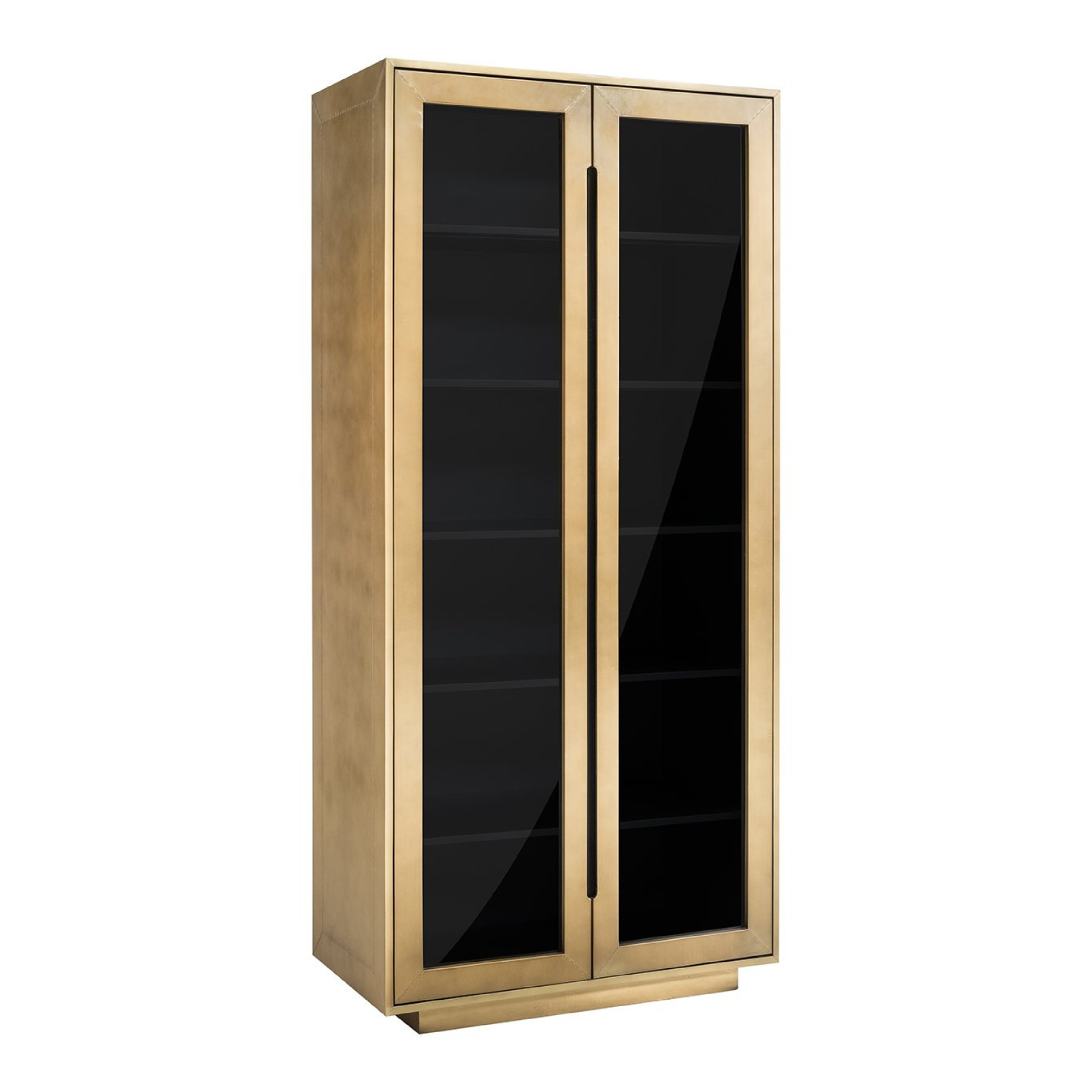 Antikgoldene FINSBURY Vitrine mit schwarzem Glas