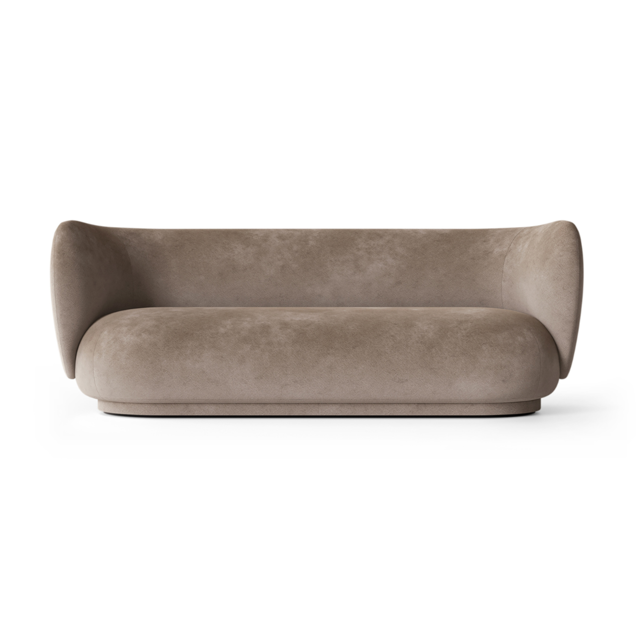 Rico verblasste Velvet 3-Person-Sofa Beige
