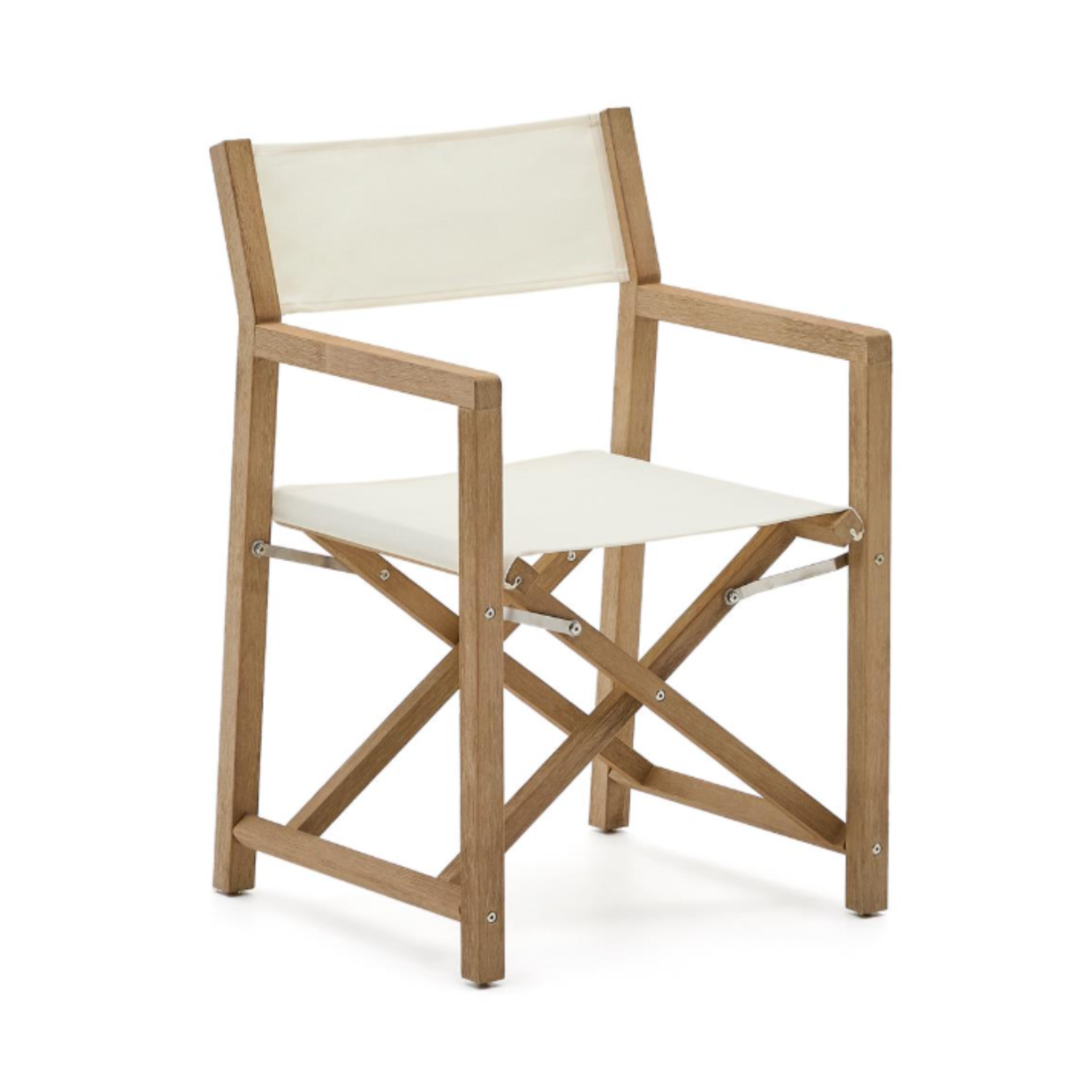 Villara White External Chair mit einer Akazienbasis