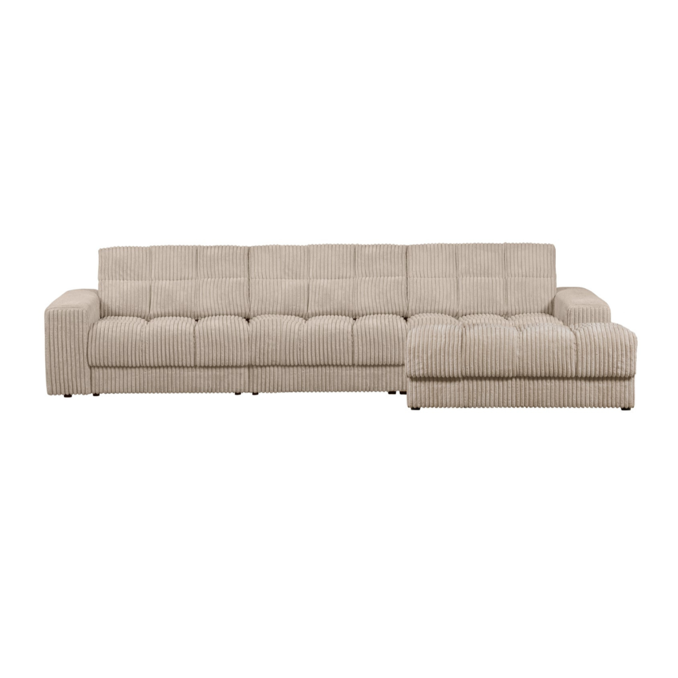 Right-sided Corner Sofa SECOND DATE beige corduroy