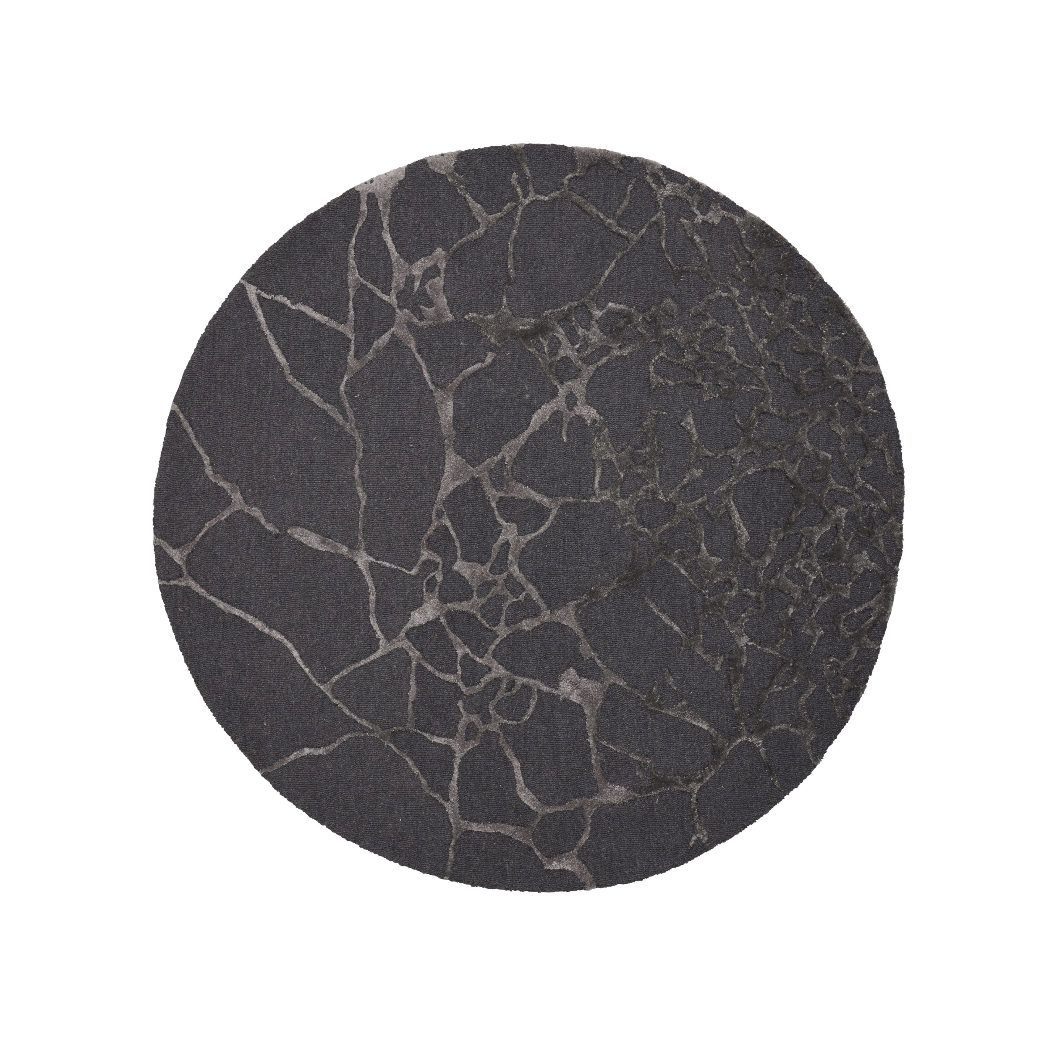 Round rug MARMO - CHARCOAL dark gray