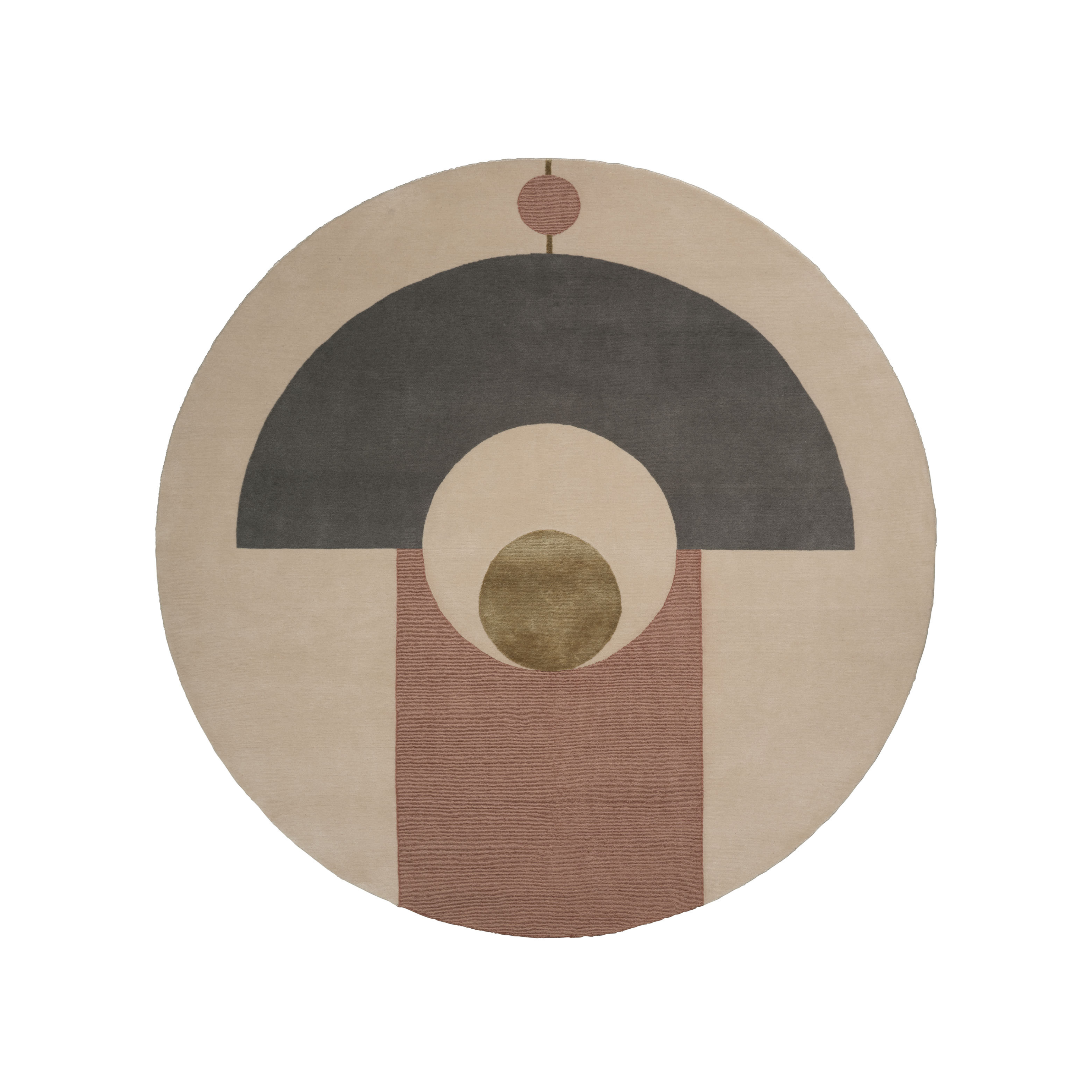 ETERNAL ORB round carpet dark beige