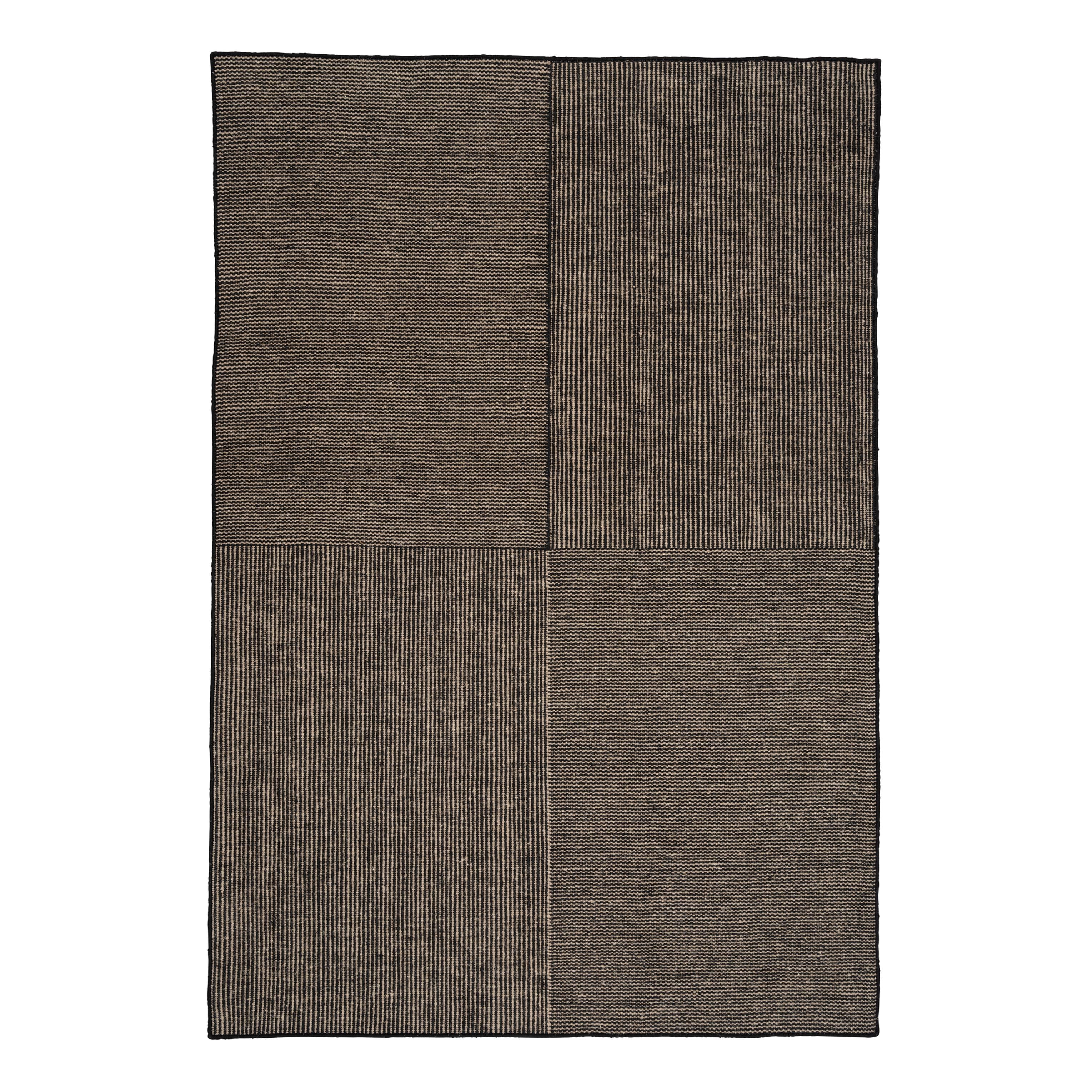 KENT black rug with beige