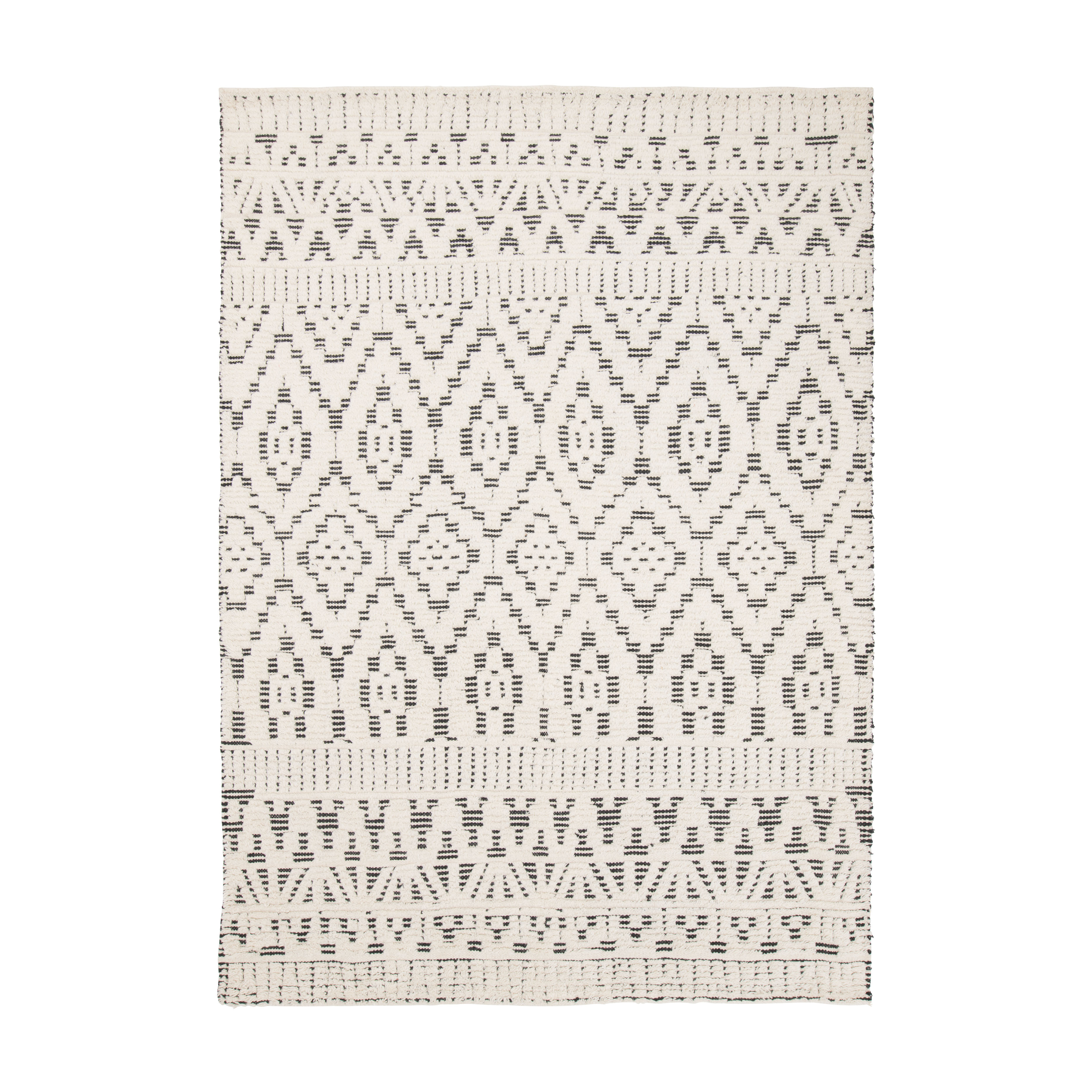 ZELBIO rug white with black pattern
