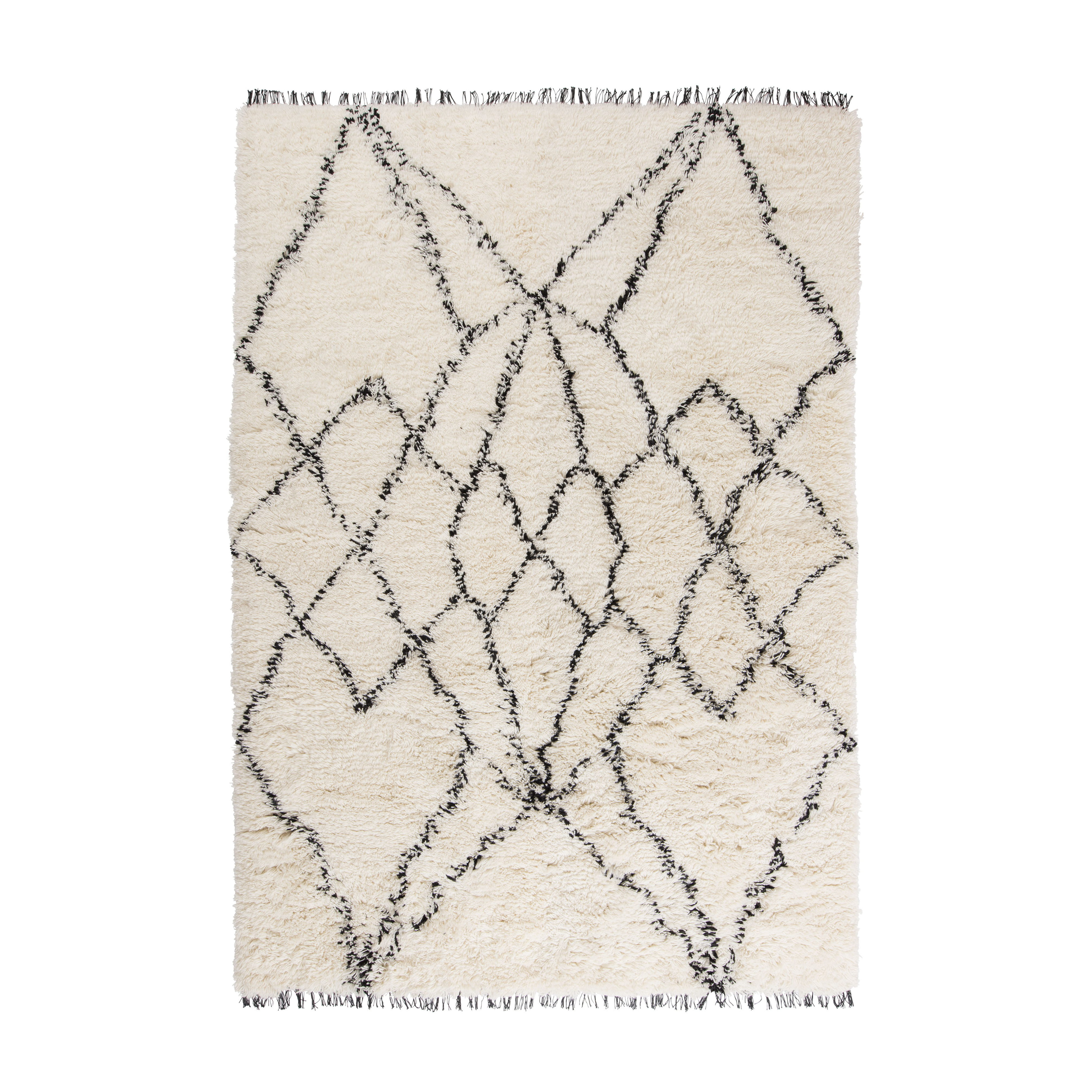 RUFFLE rug white with black pattern