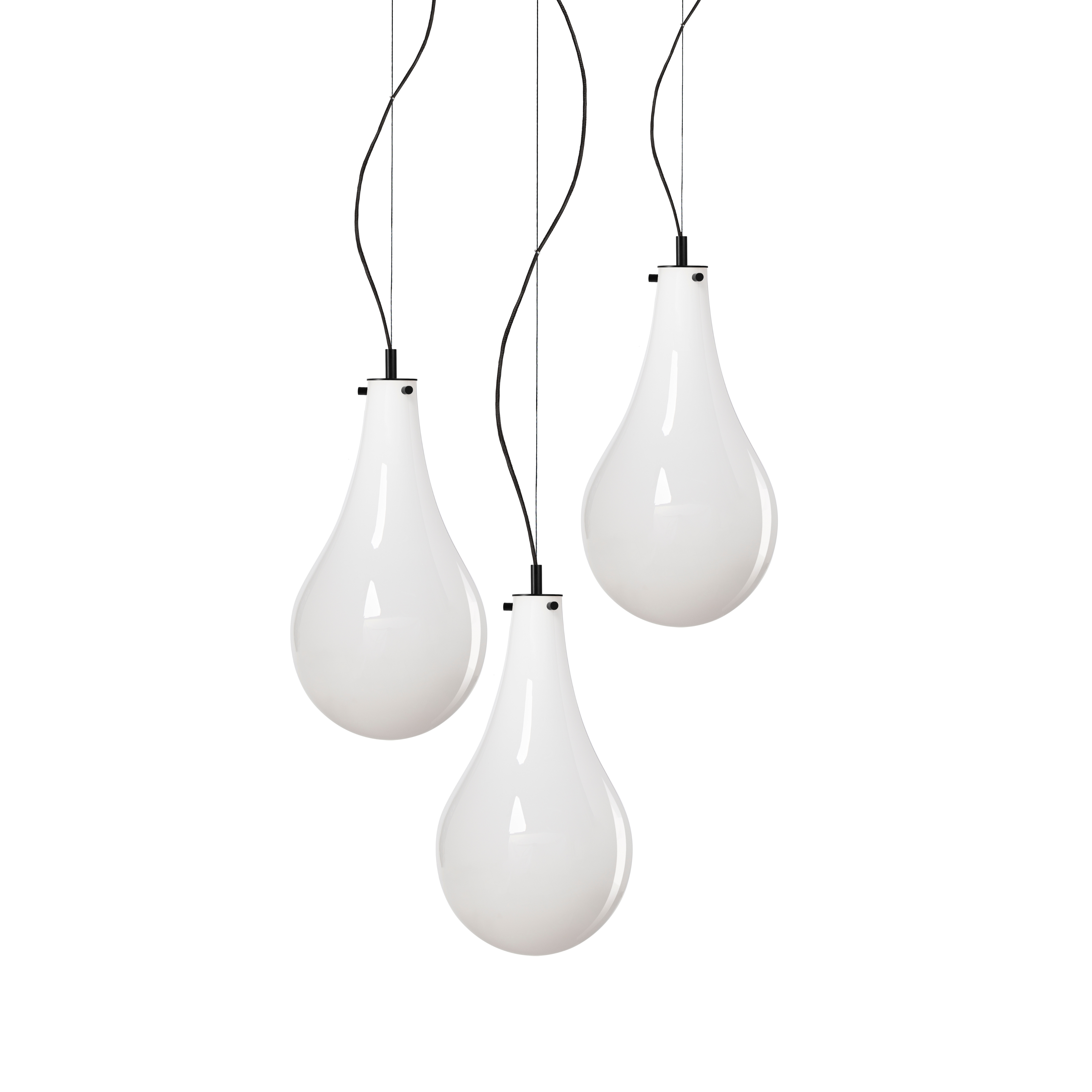 Pendelleuchte STILLA 3 weiß mit schwarzem Finish