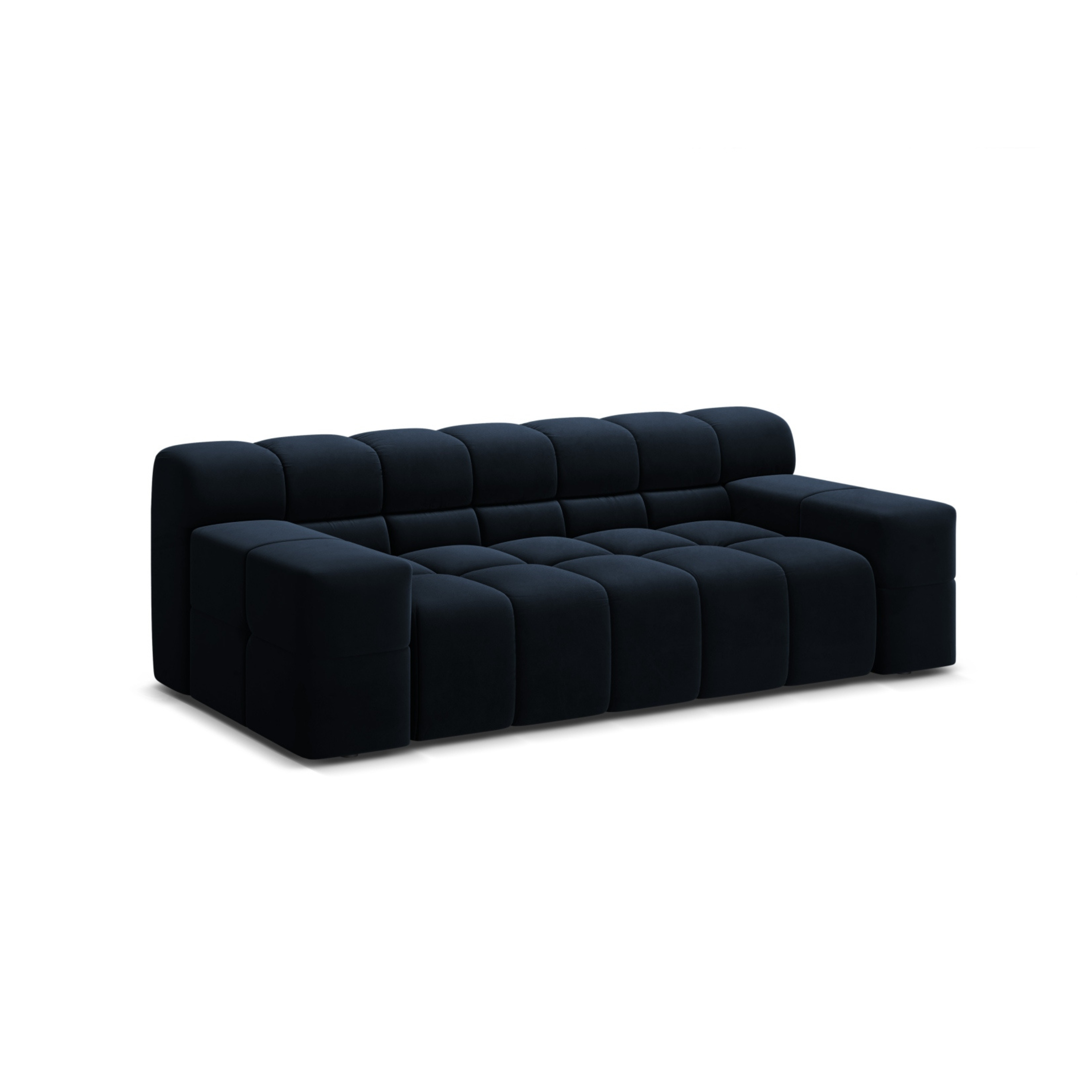 Velvet 2-Seater Sofa AGAVE Navy Blue