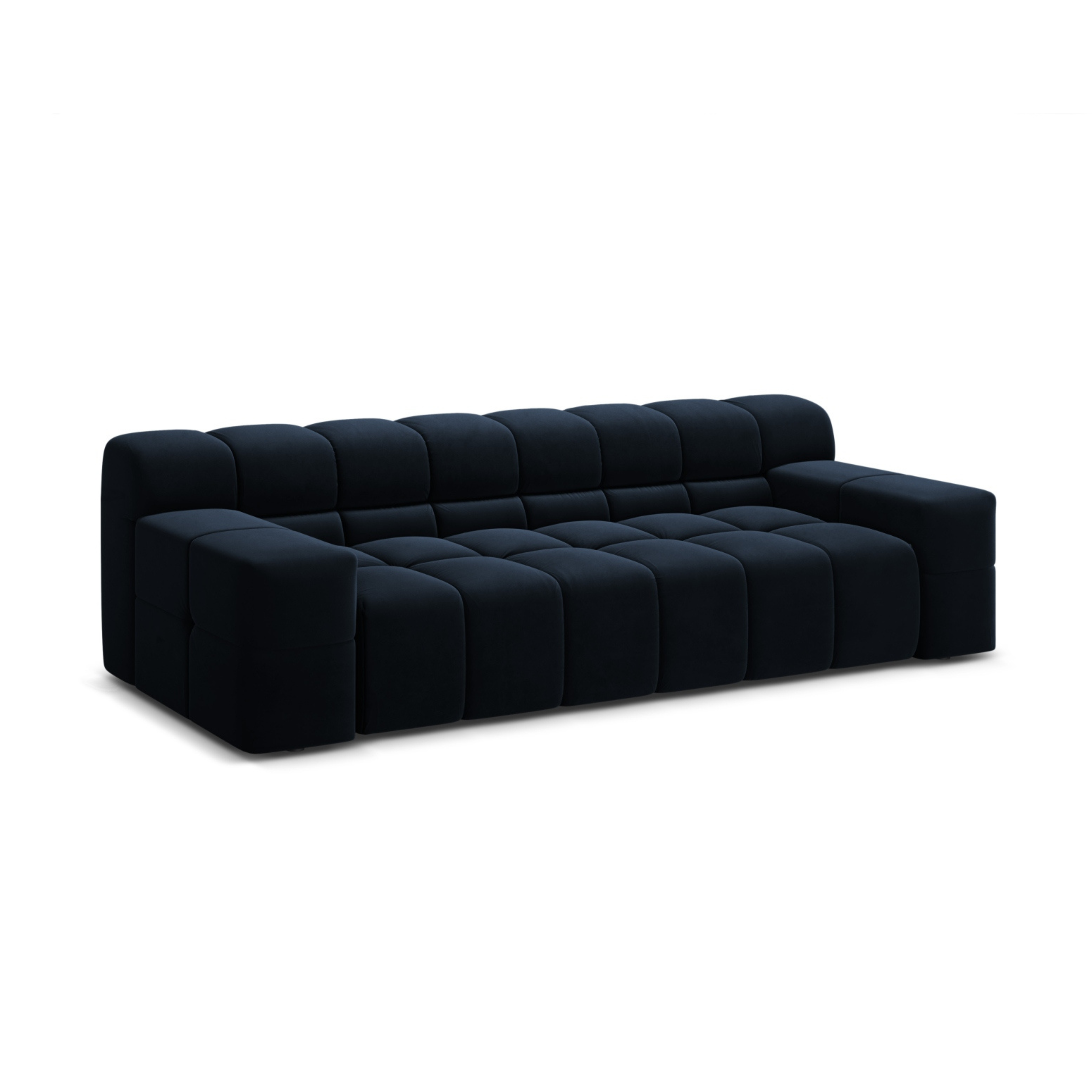 Sofa aus Samt 3-sitzig AGAVE marineblau
