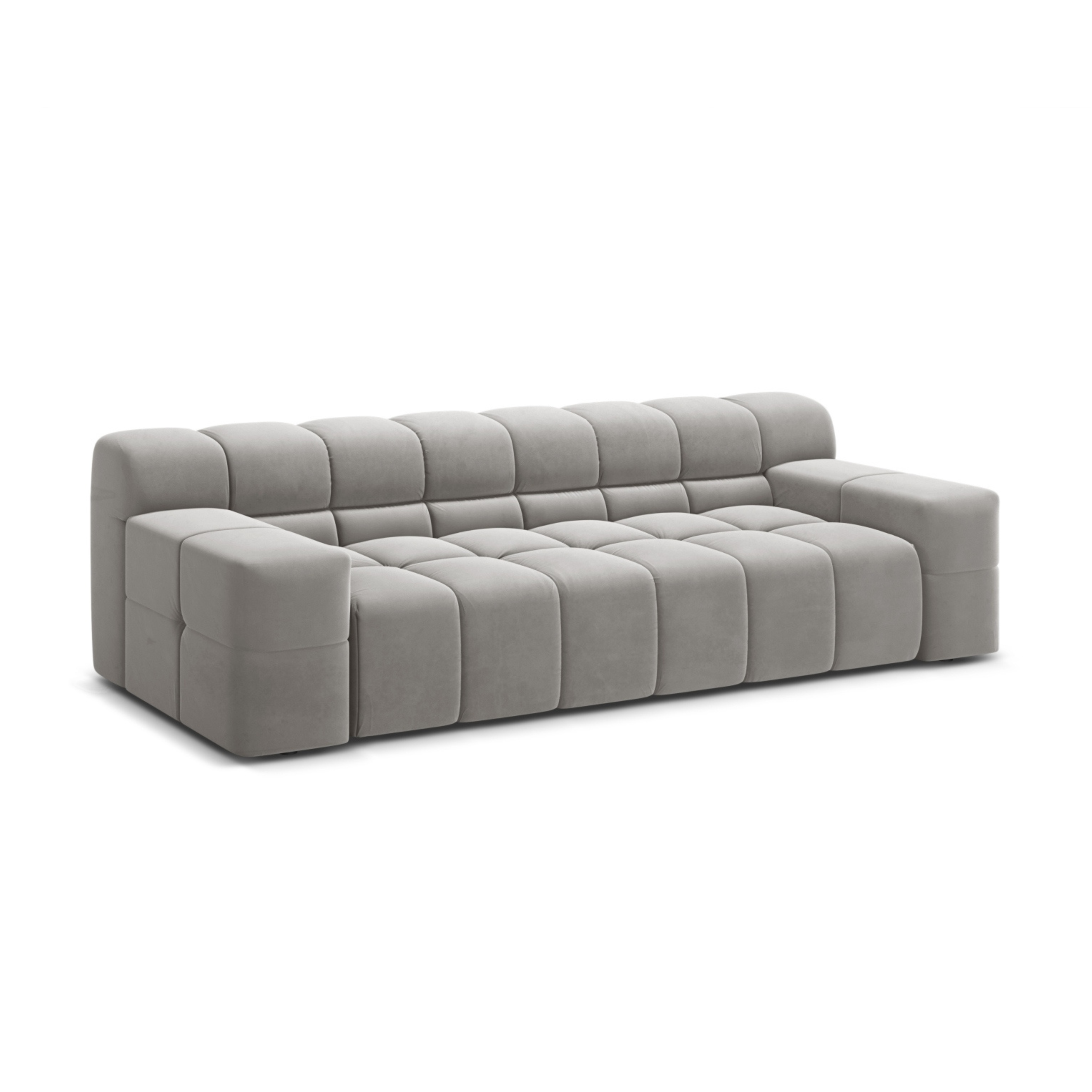 Sofa aus Samt 3-sitzig AGAVE grau