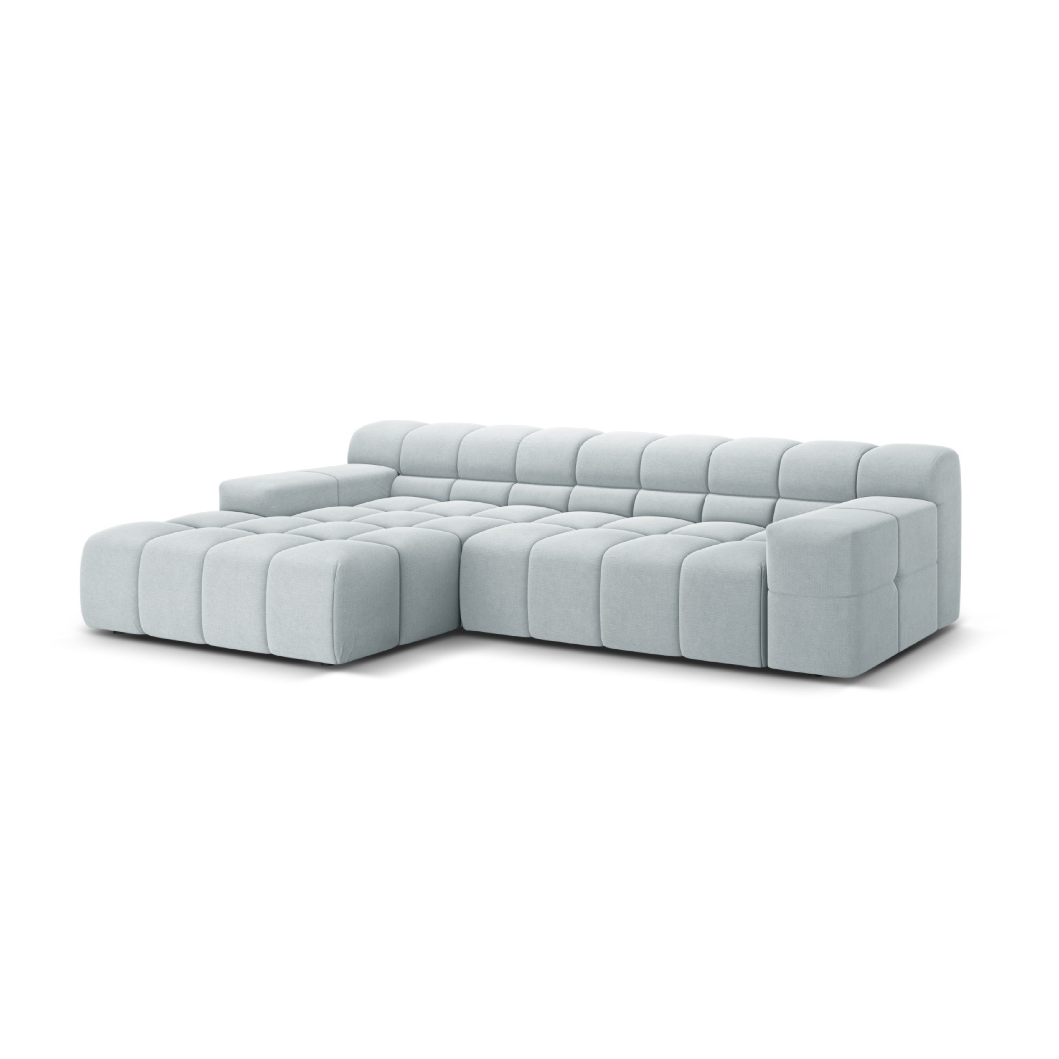 3-sitziger linksseitiger Ecksofa AGAVE graues Chenille