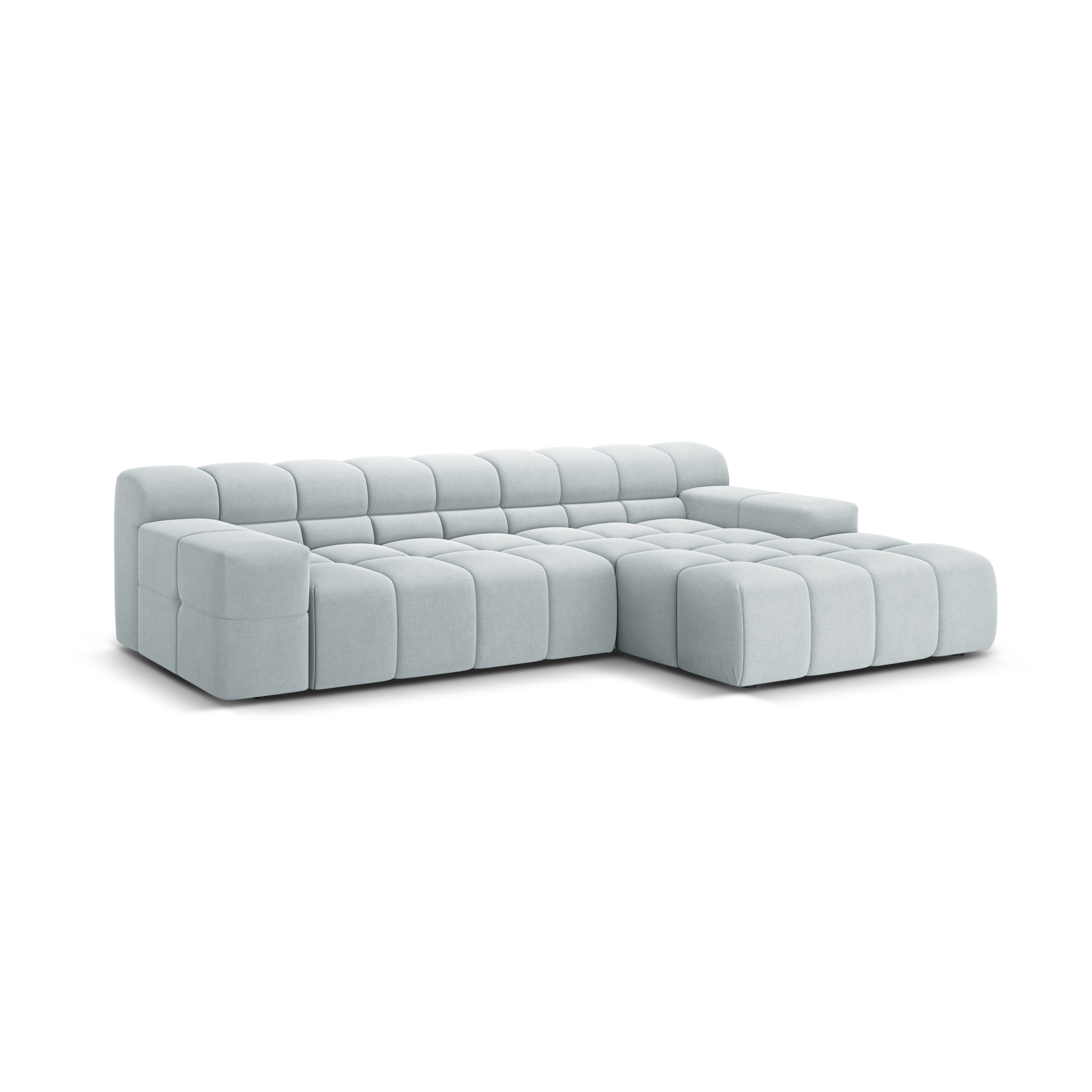 3-sitziger rechter Ecksofa AGAVE graues Chenille