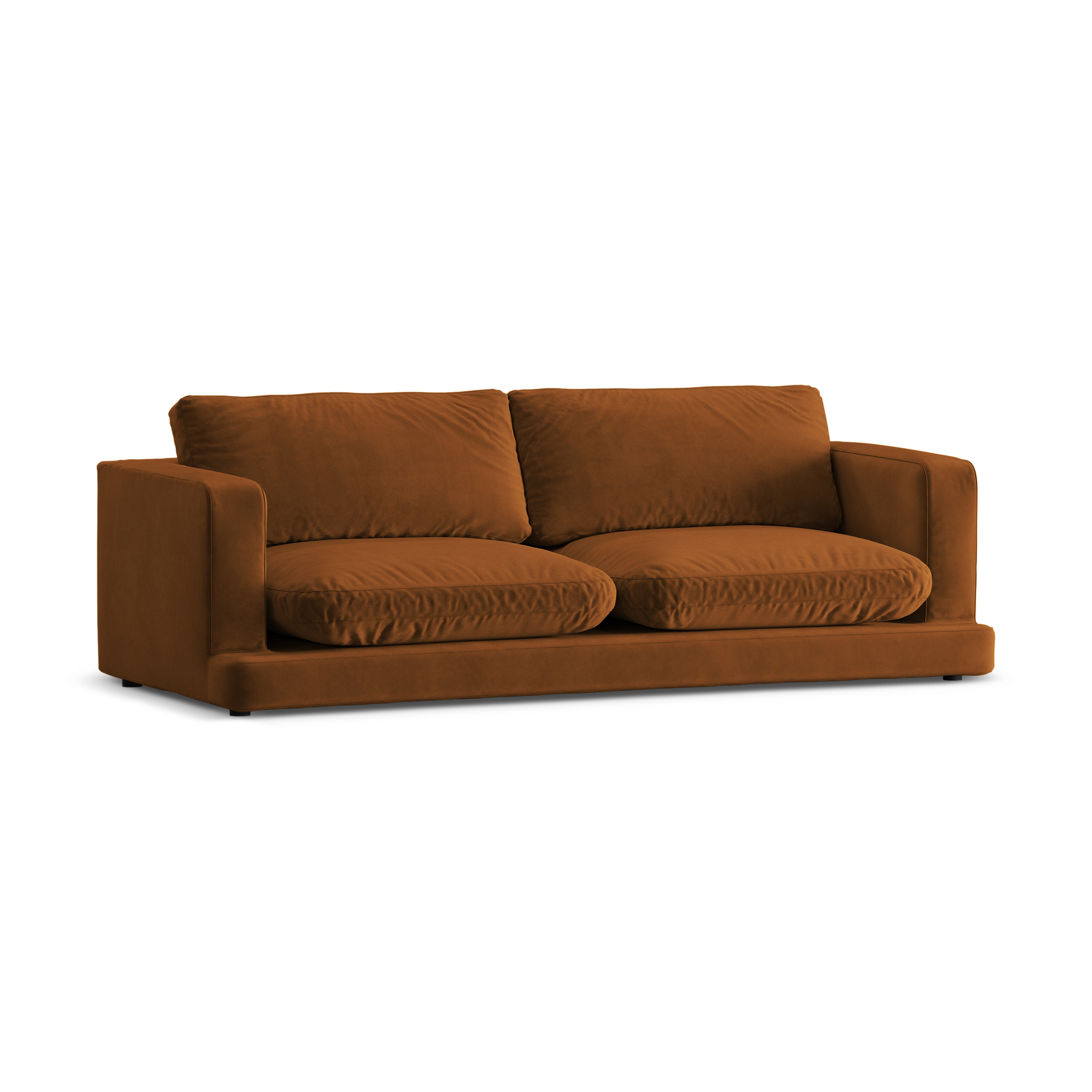 Velvet 3-Seater Sofa DAPHNE Copper