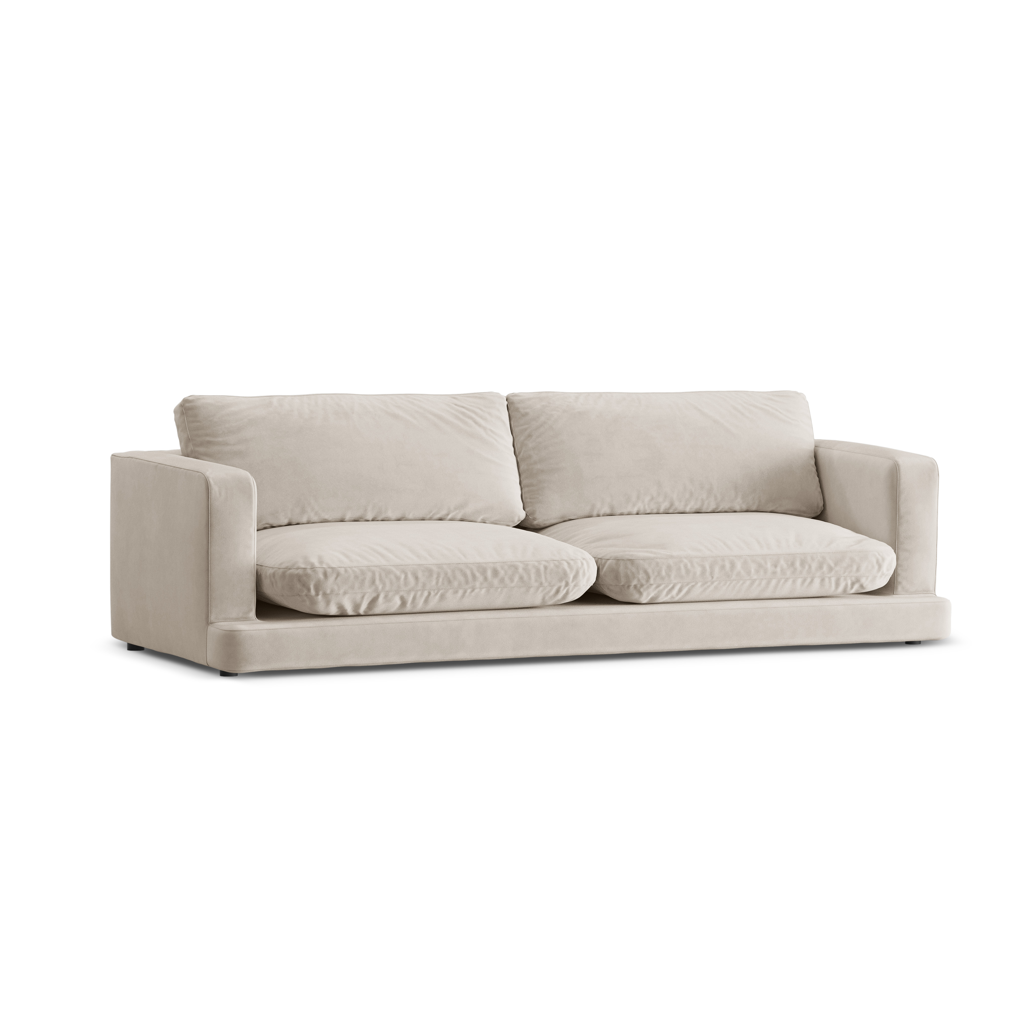 Velvet sofa for 4 people DAPHNE light beige