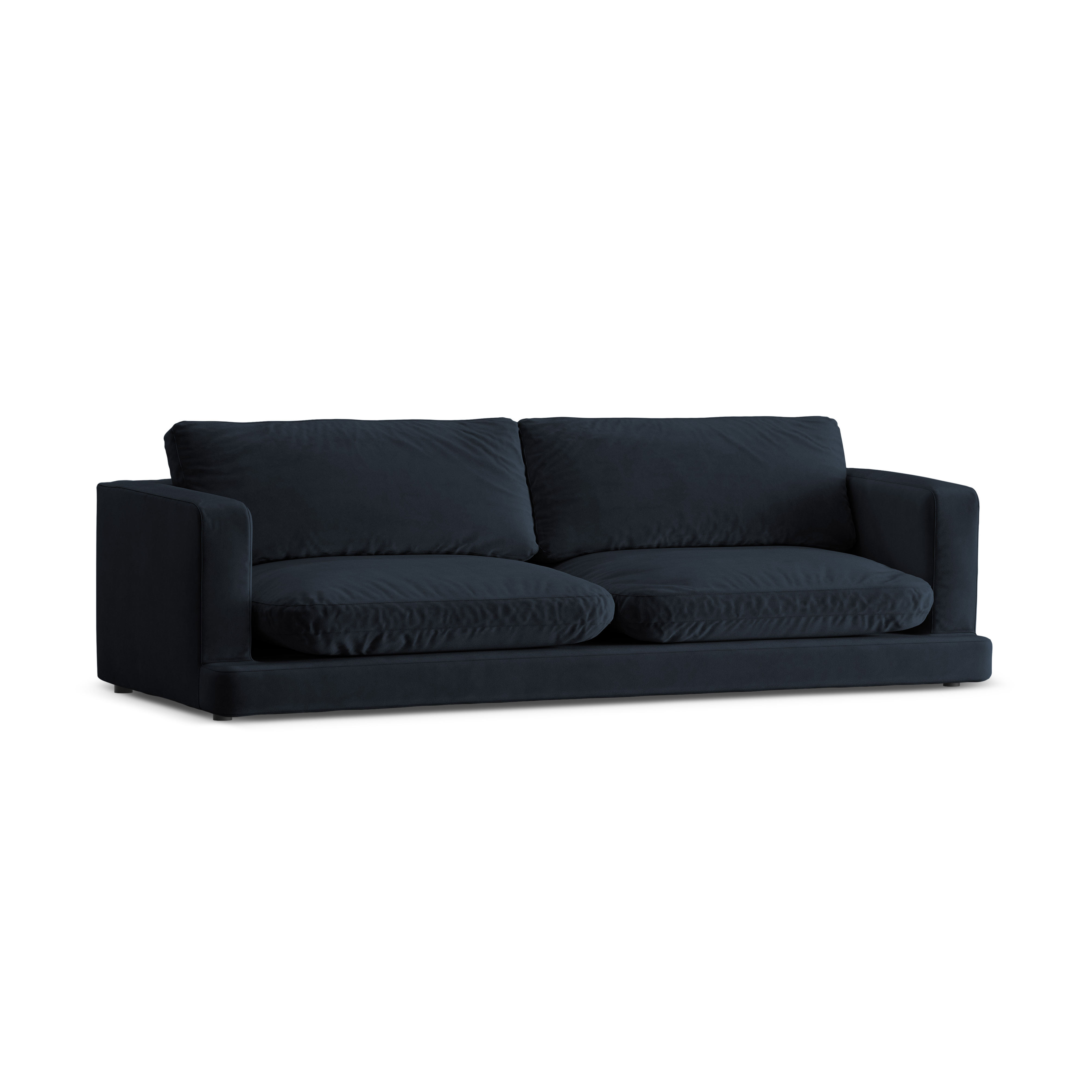Velvet sofa for 4 people DAPHNE navy blue