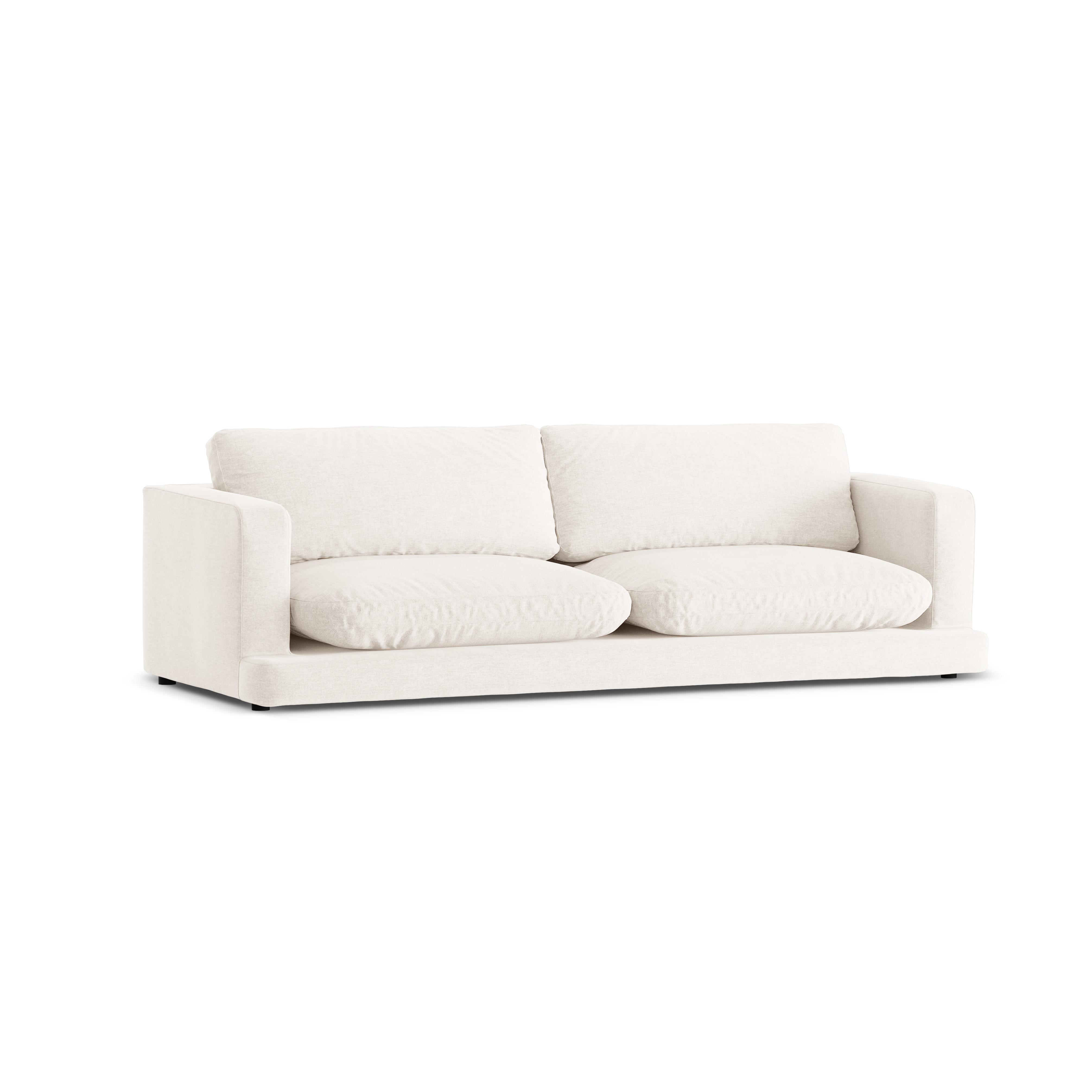 Sofa 4-sitzige DAPHNE gebrochenes weißes Chenille