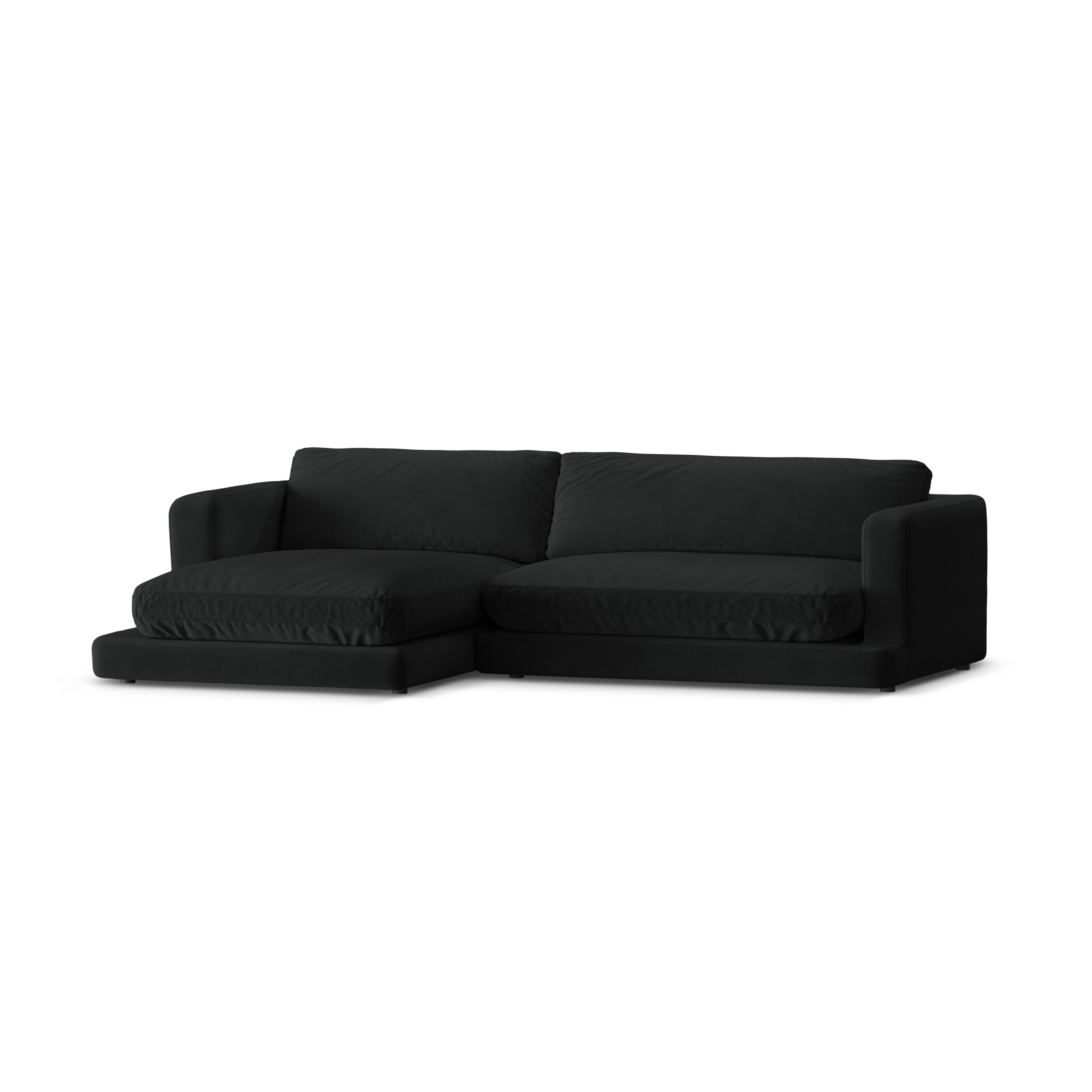 Samt-Ecksofa links DAPHNE schwarz