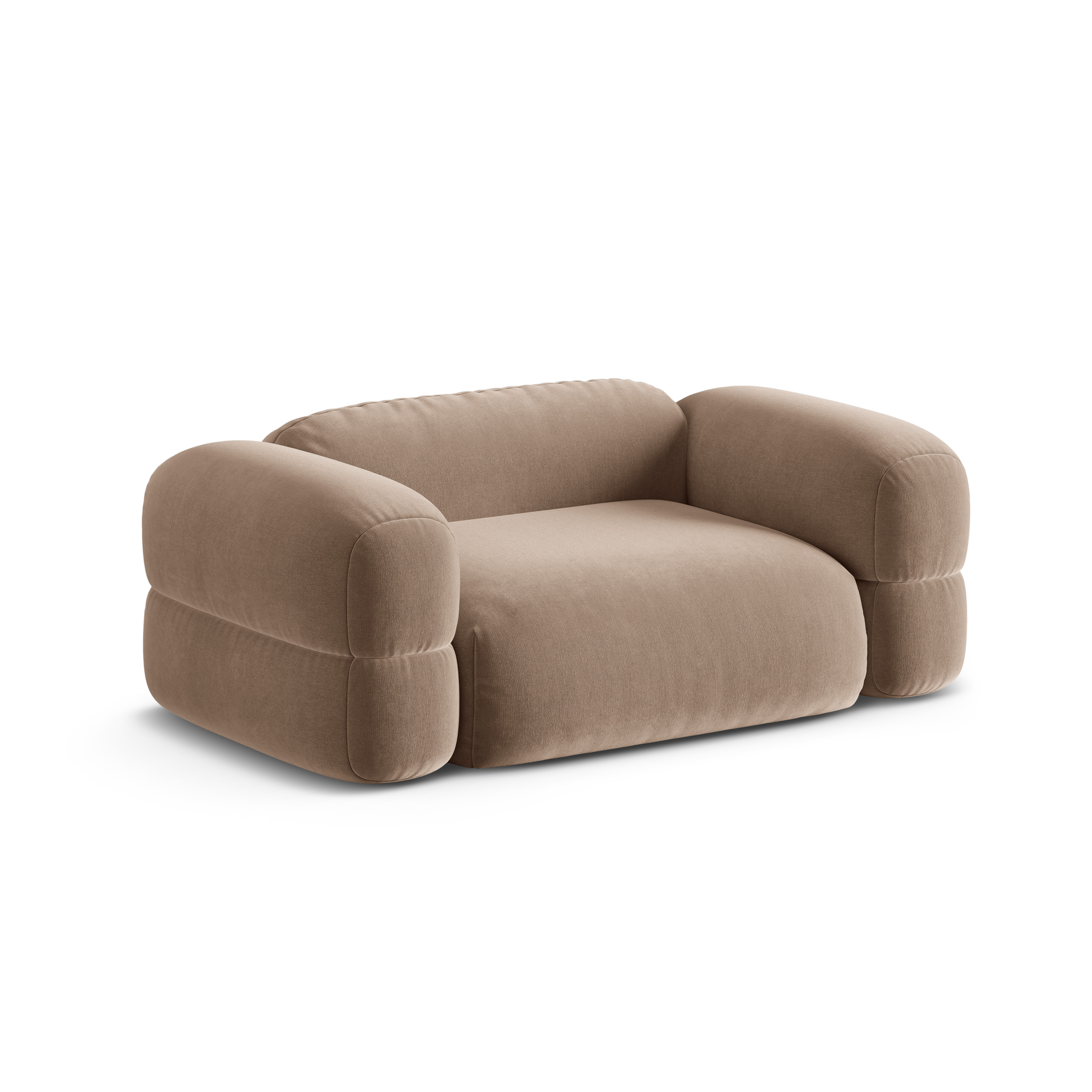Velvet 2-Seater Sofa ROGER Dark Beige