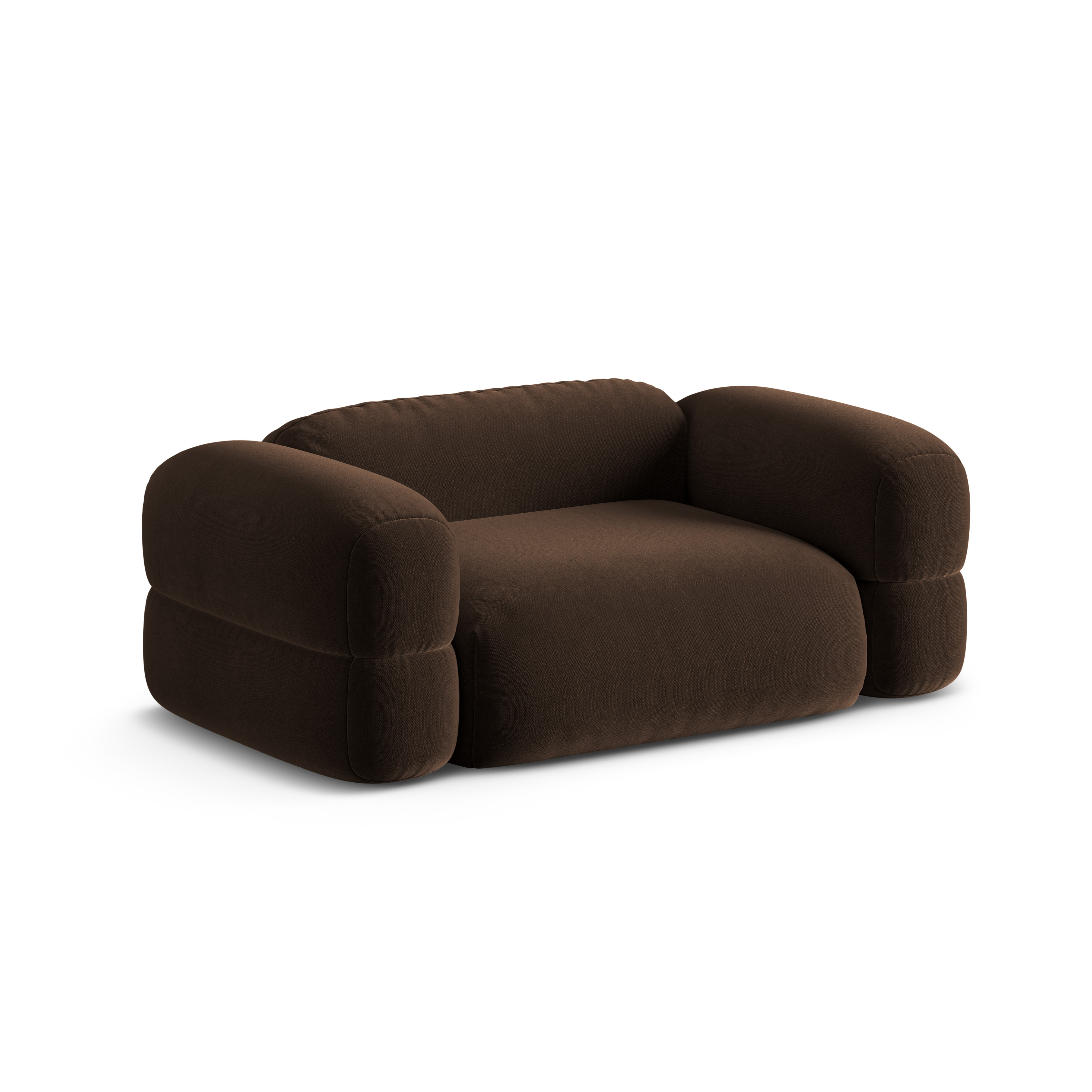 Chocolate Velvet 2-Seater Sofa ROGER