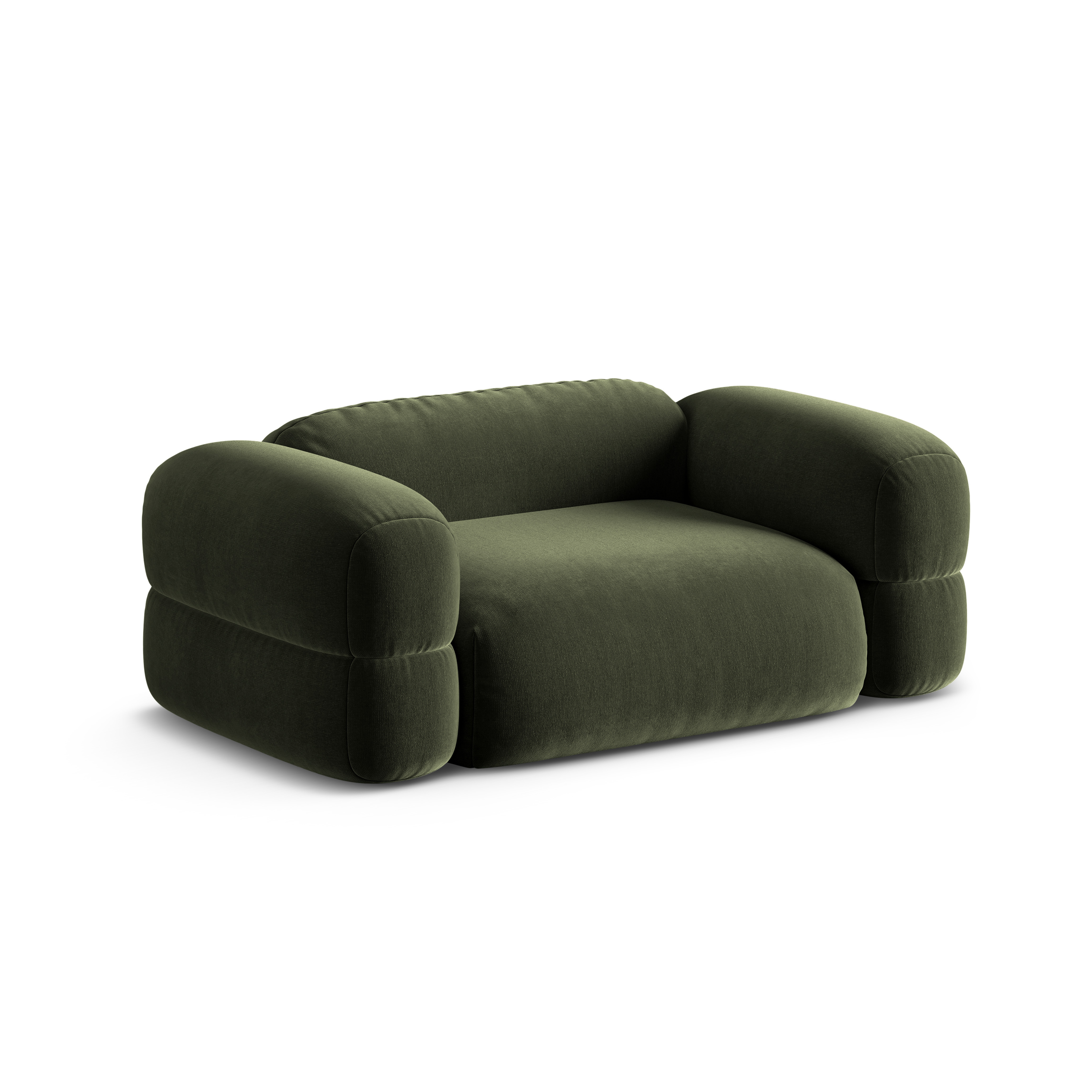 Velvet 2-Seater Sofa ROGER Olive