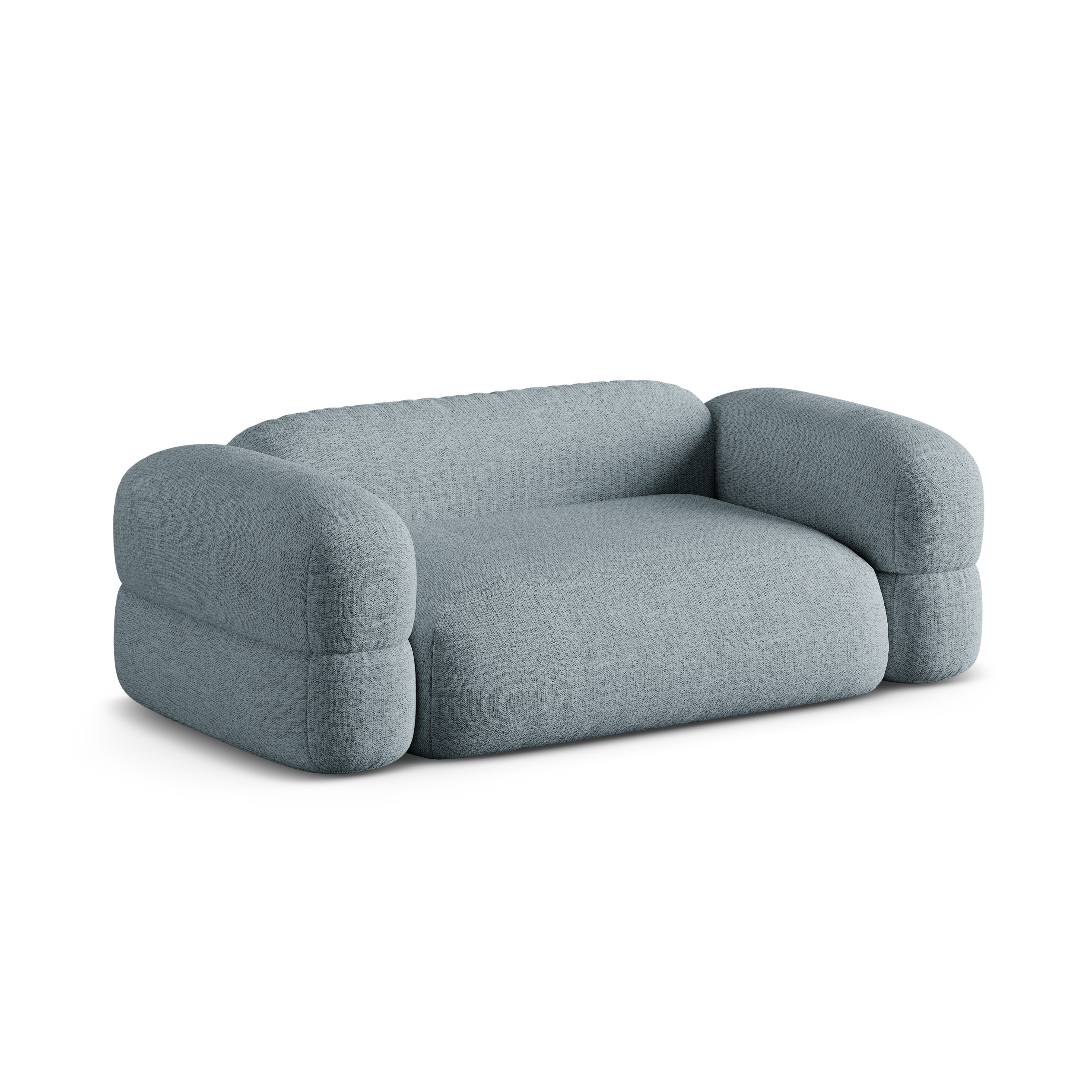 3-seater Sofa ROGER blue chenille