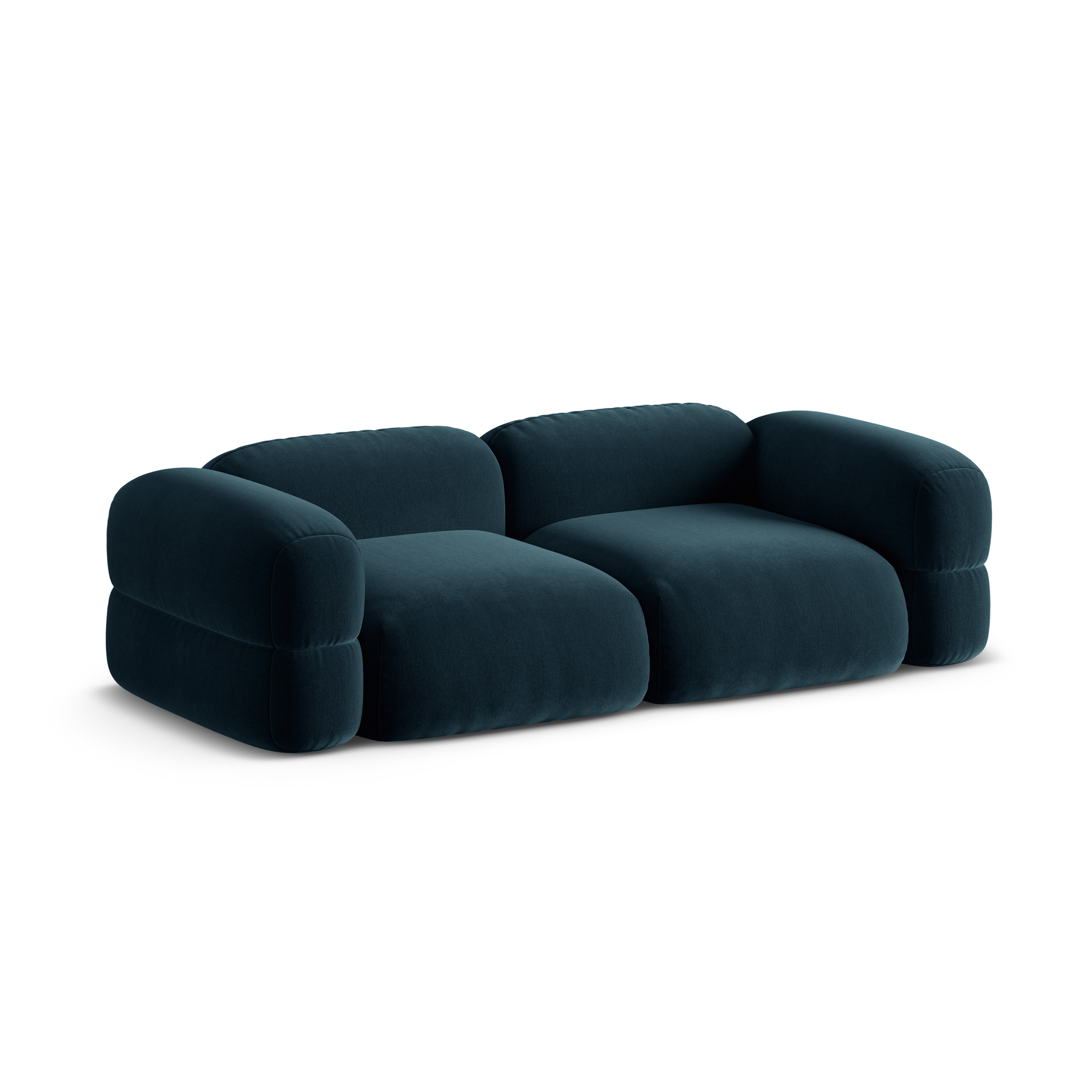 Velvet sofa for 4 people ROGER petrol blue