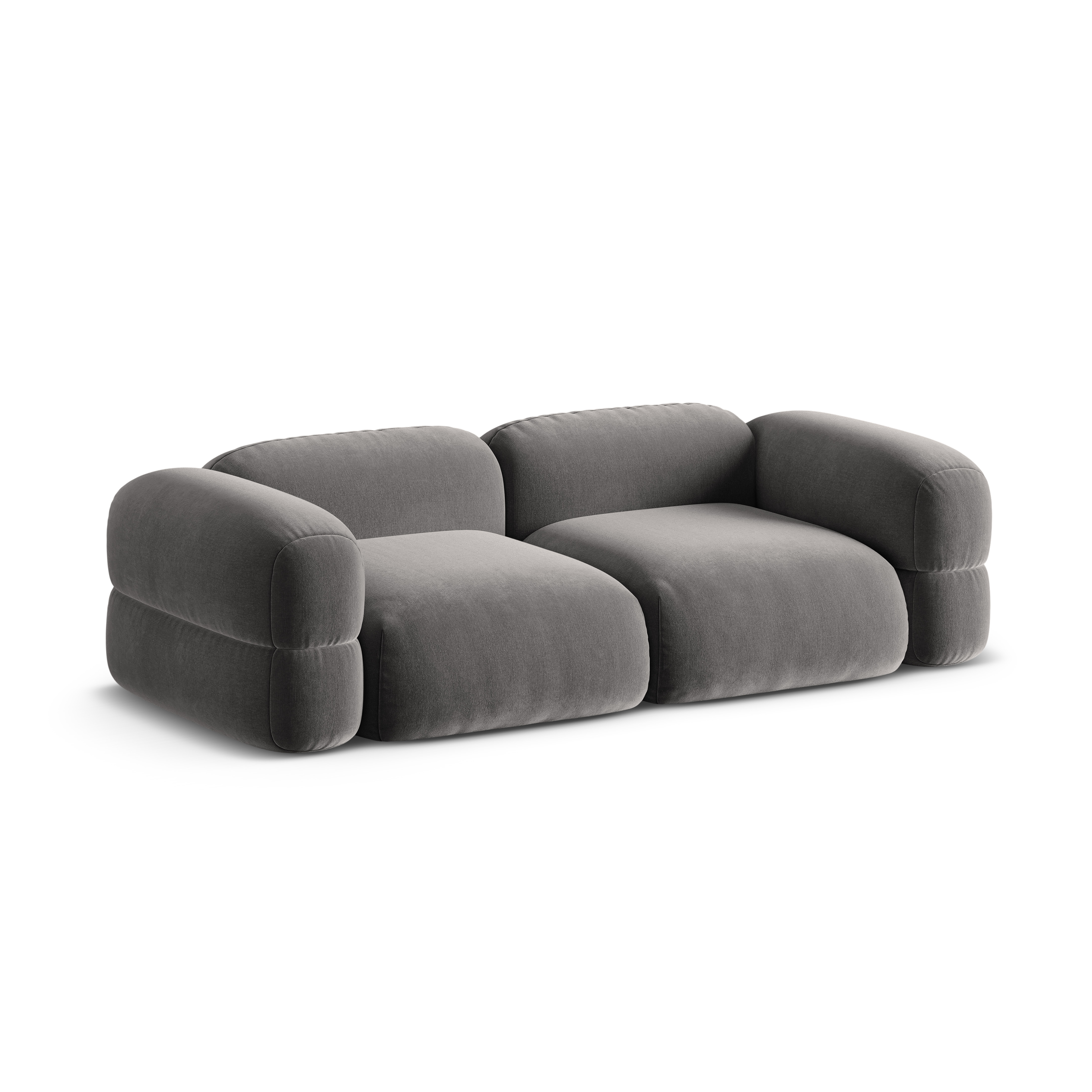 Velvet sofa for 4 people ROGER gray