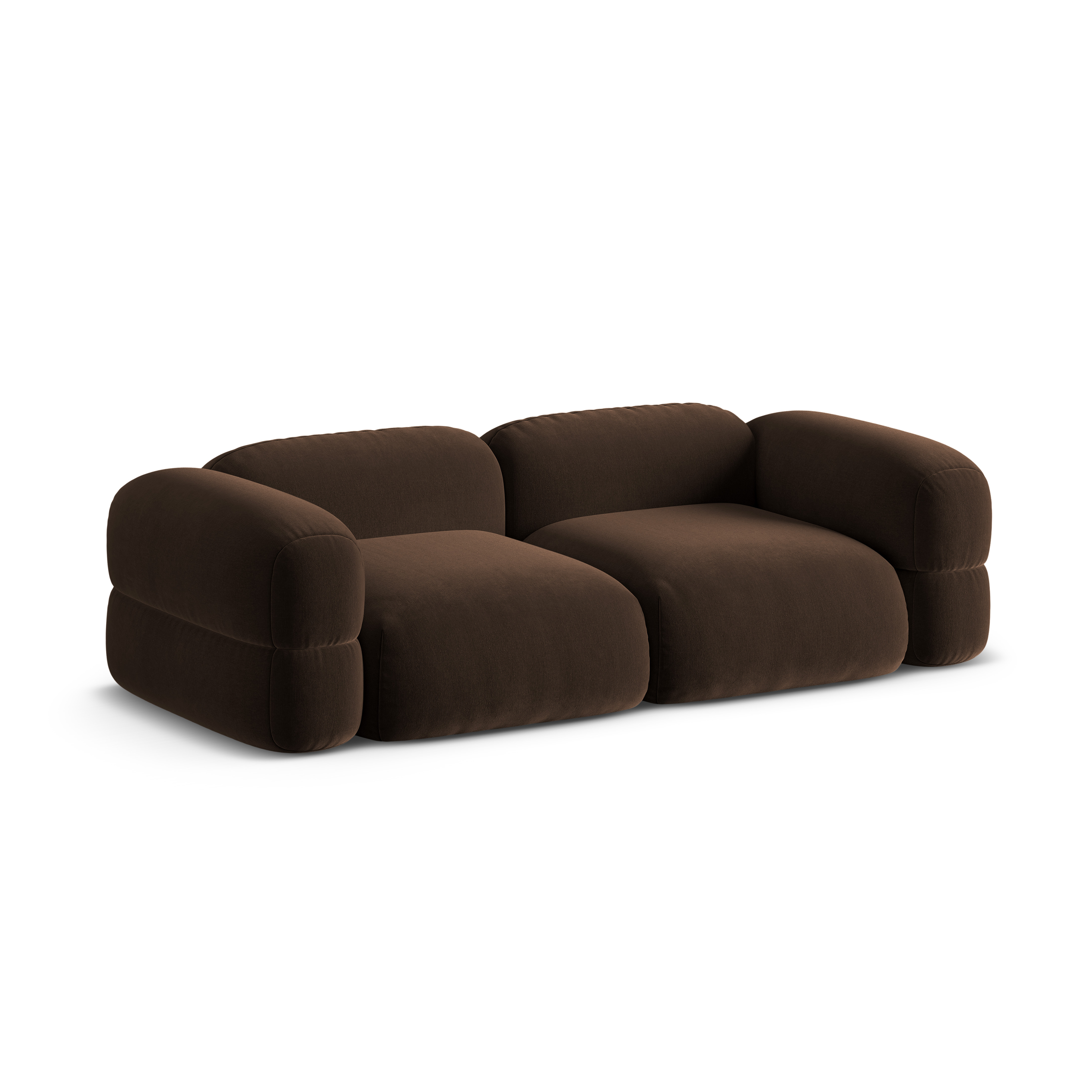 Velvet sofa for 4 people ROGER chocolate