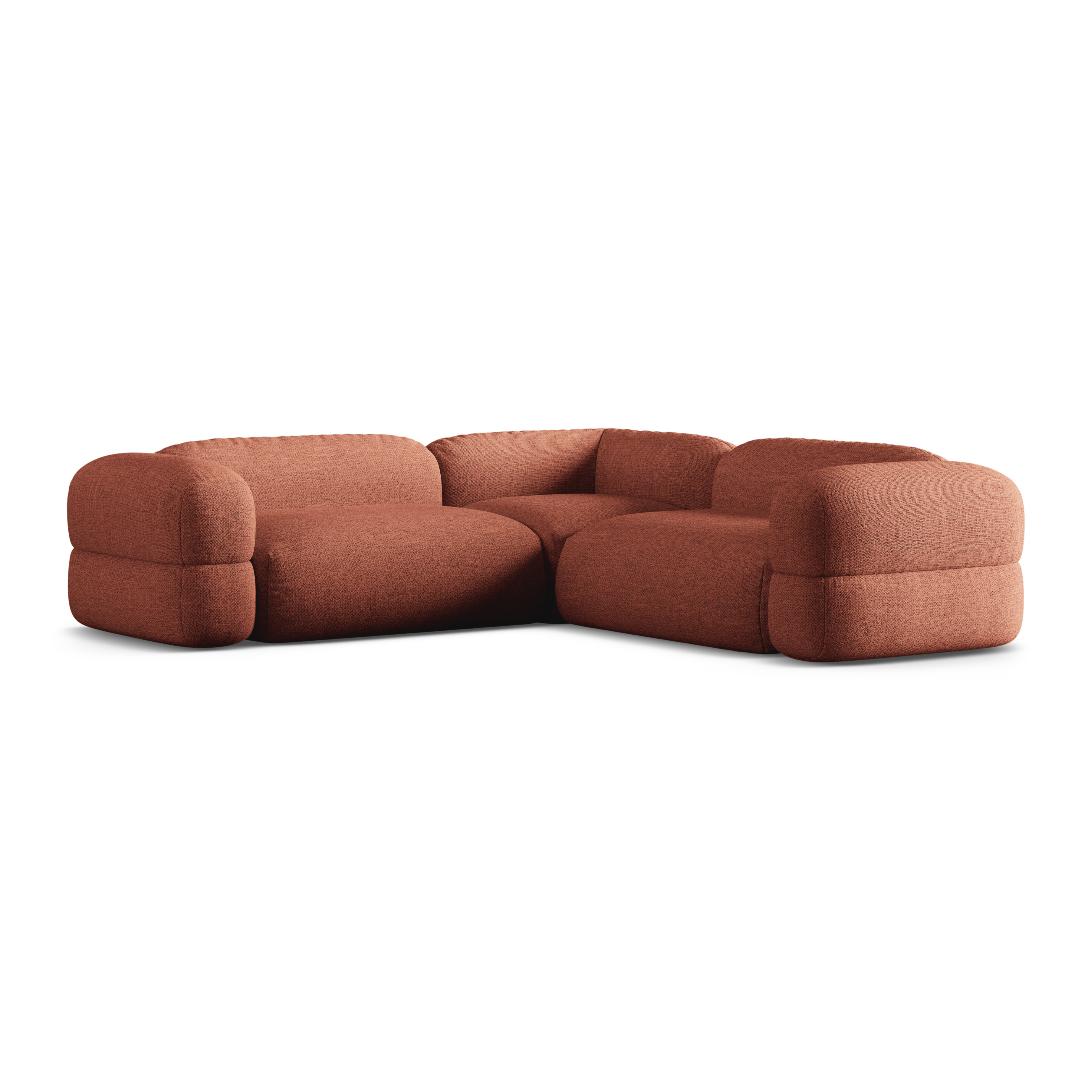 Symmetrical Corner Sofa ROGER Coral Chenille