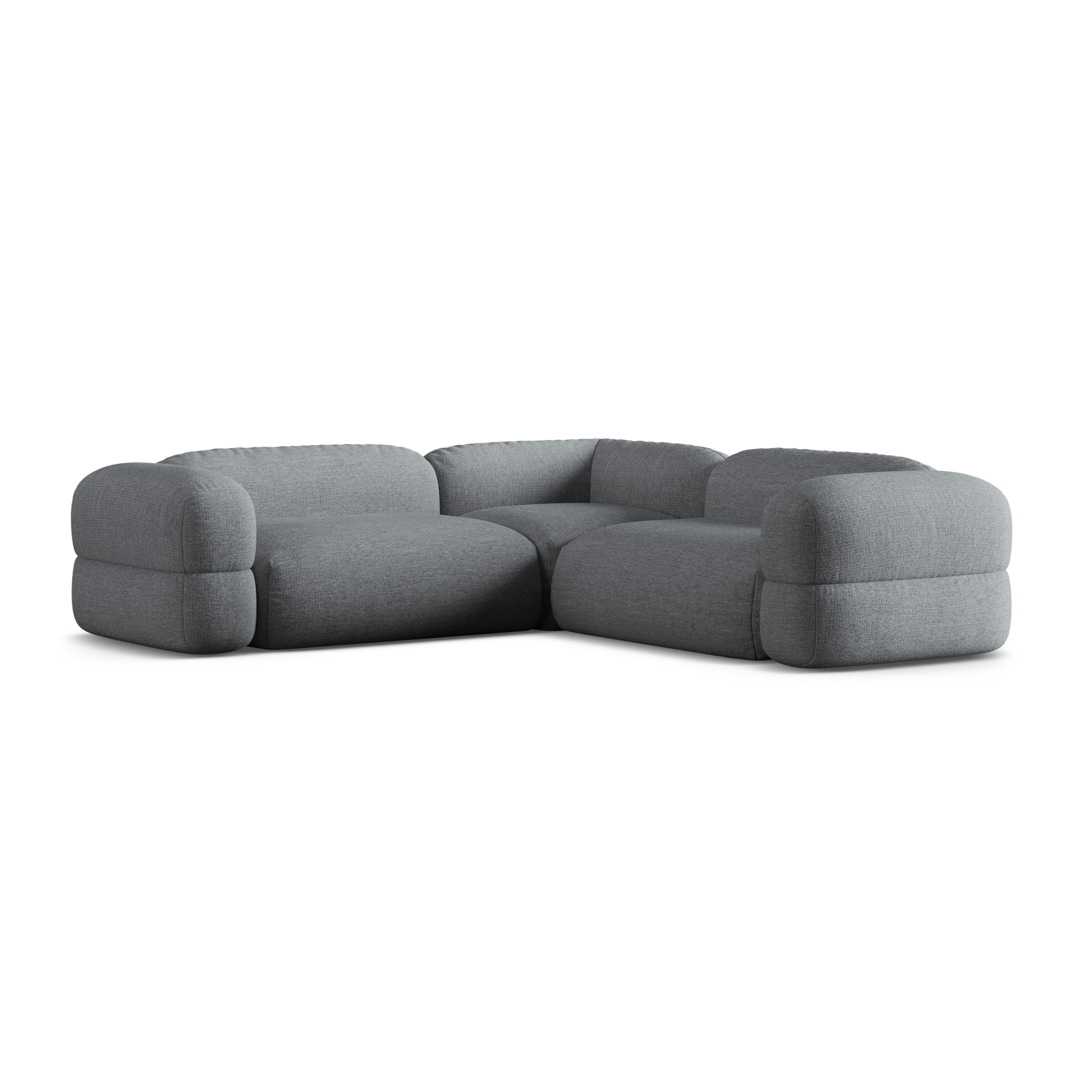Symmetrische Eckcouch ROGER graues Chenille