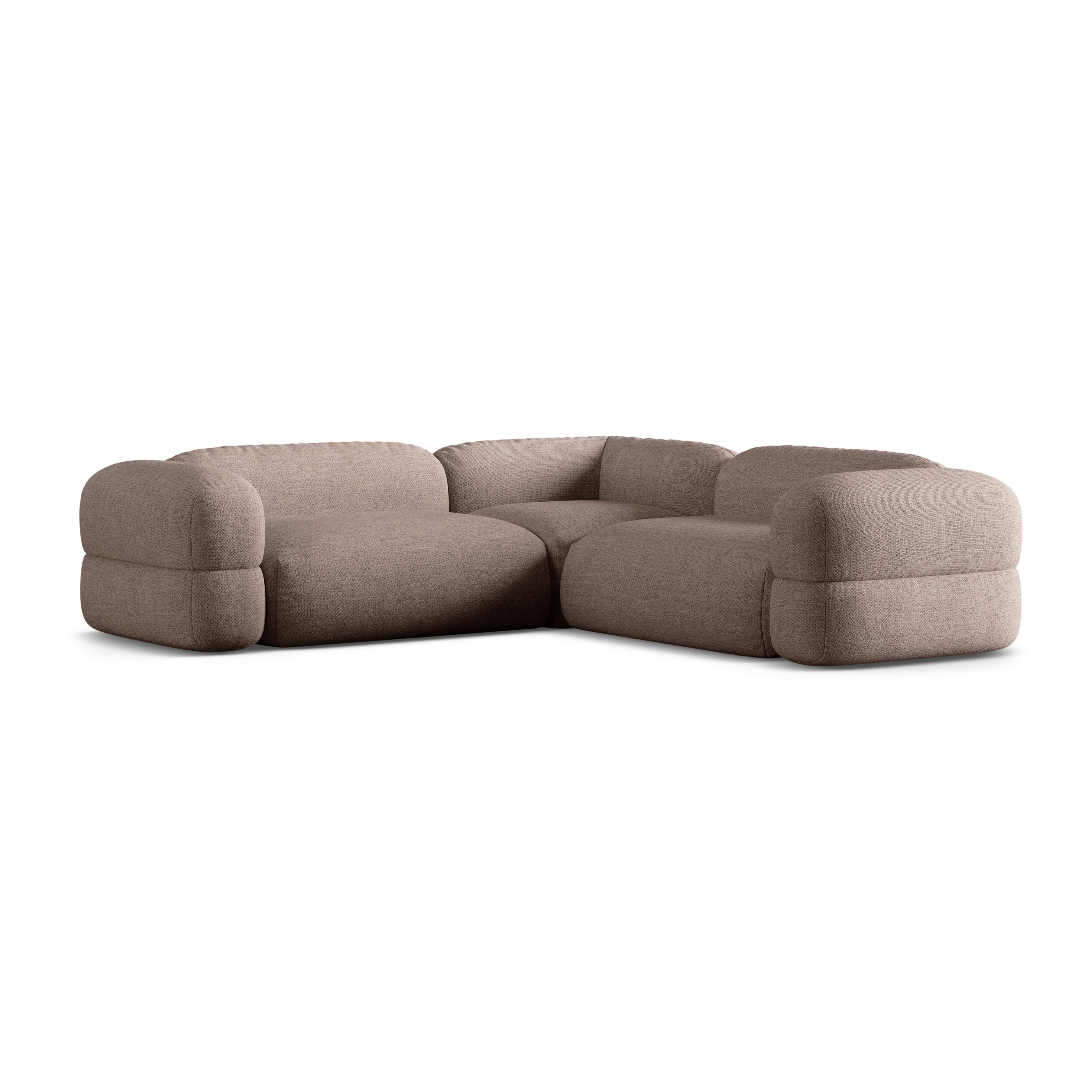 Symmetrische Eckcouch ROGER Cappuccino Chenille