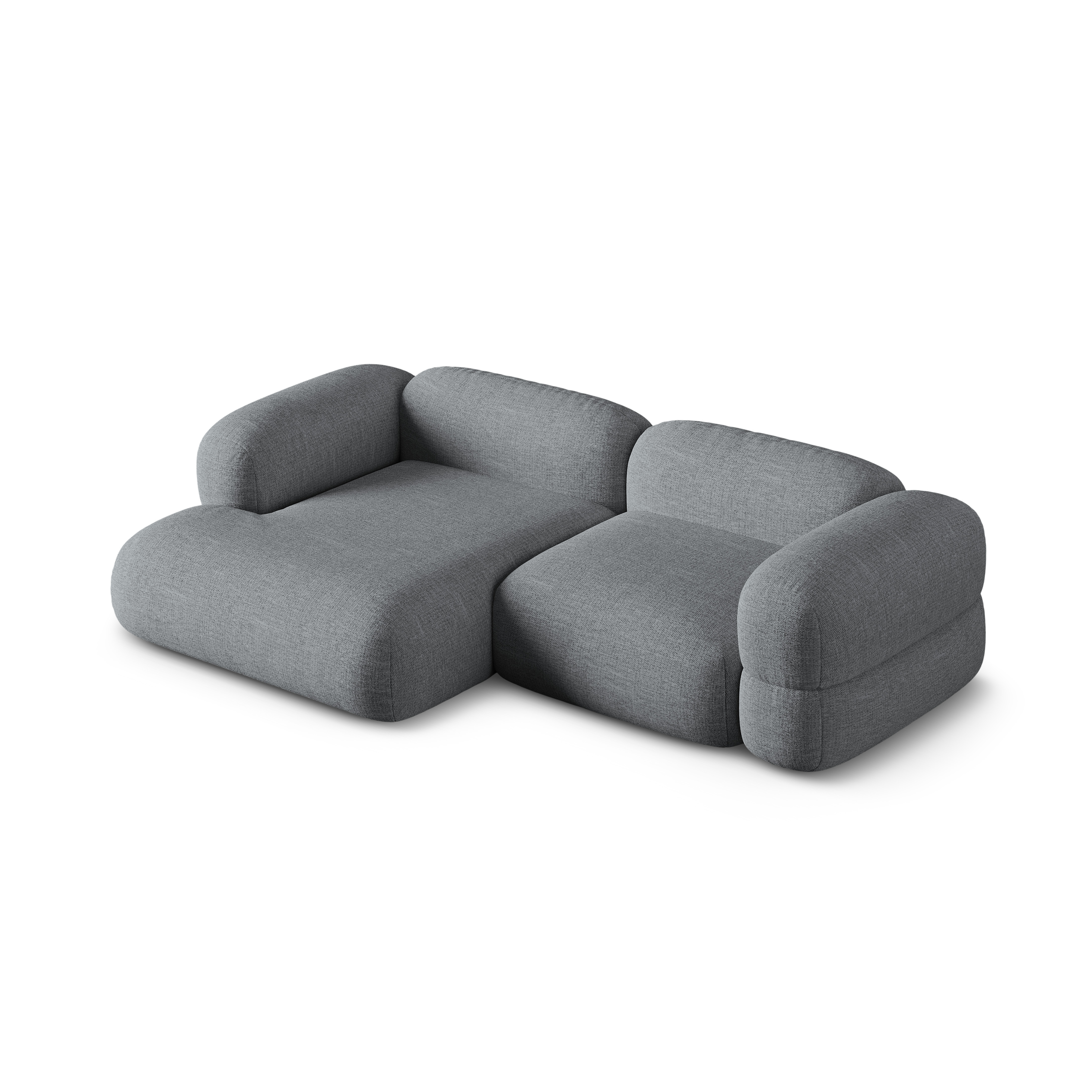 Linksseitige Eckcouch ROGER graues Chenille