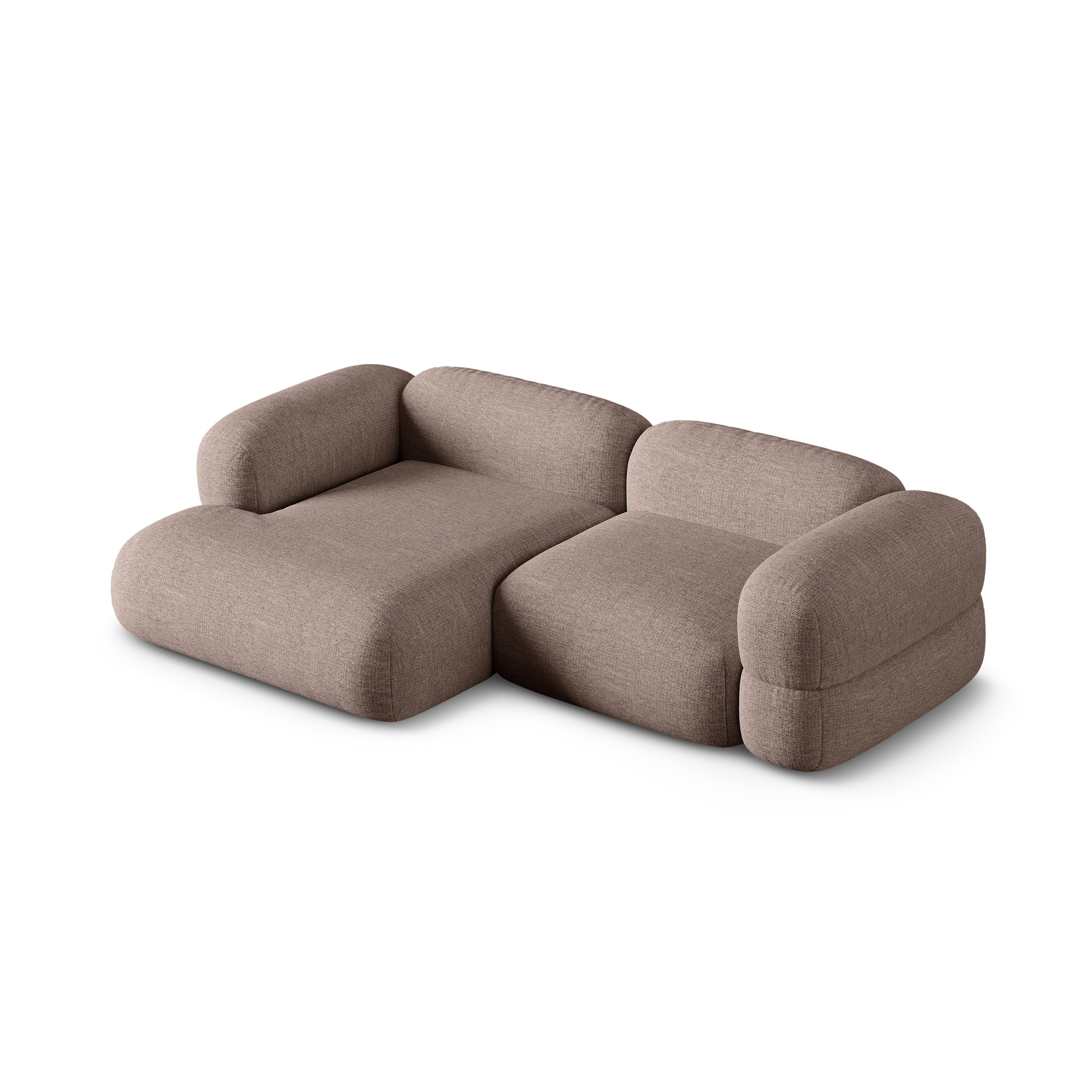 Linksseitige Eckcouch ROGER cappuccino Chenille