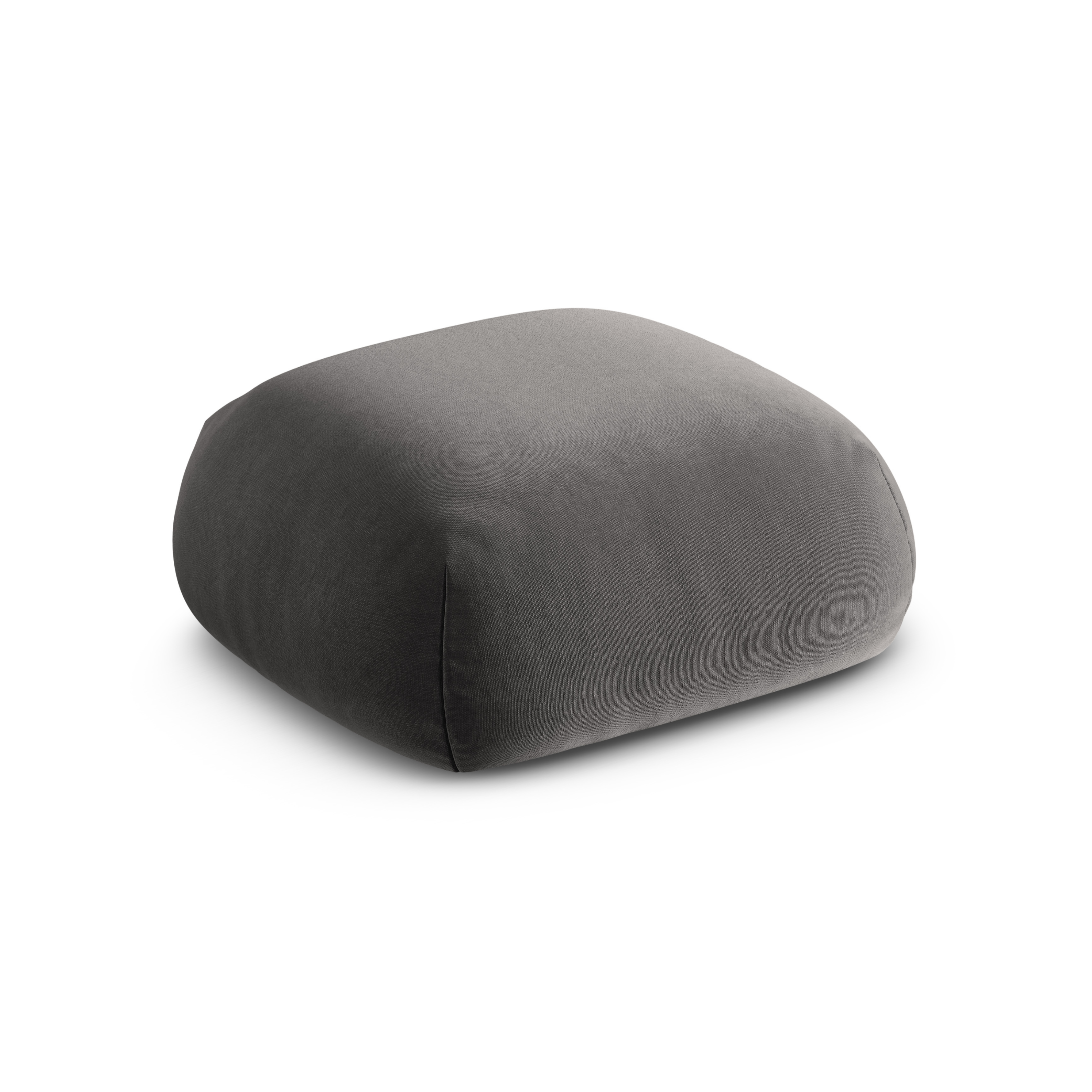 Gray Velvet Pouf ROGER